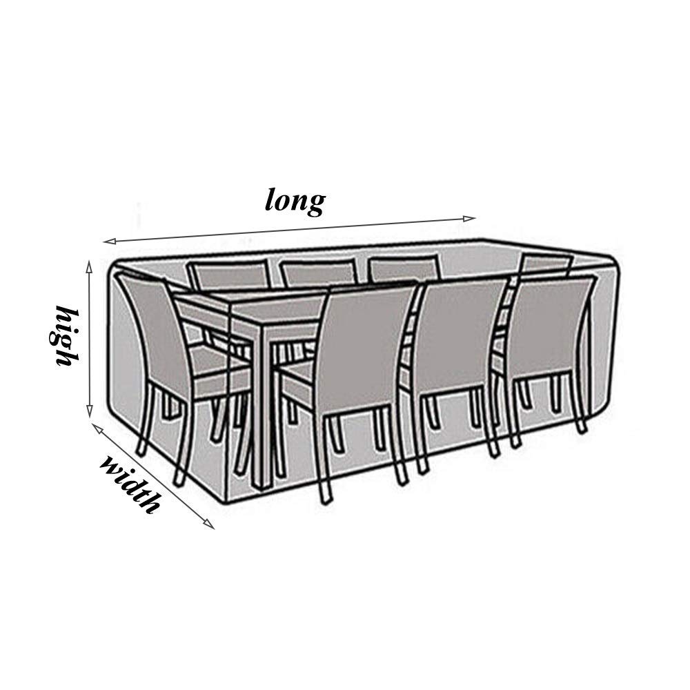 47x47x29in Waterproof Windproof Rectangular Patio Set Cover - Heavy Duty Oxford Fabric Outdoor Furniture Cover for Garden Table, Sofa & Chairs - Perfect for Patio, Deck & Backyard Protection from Rain, Sun & Dust