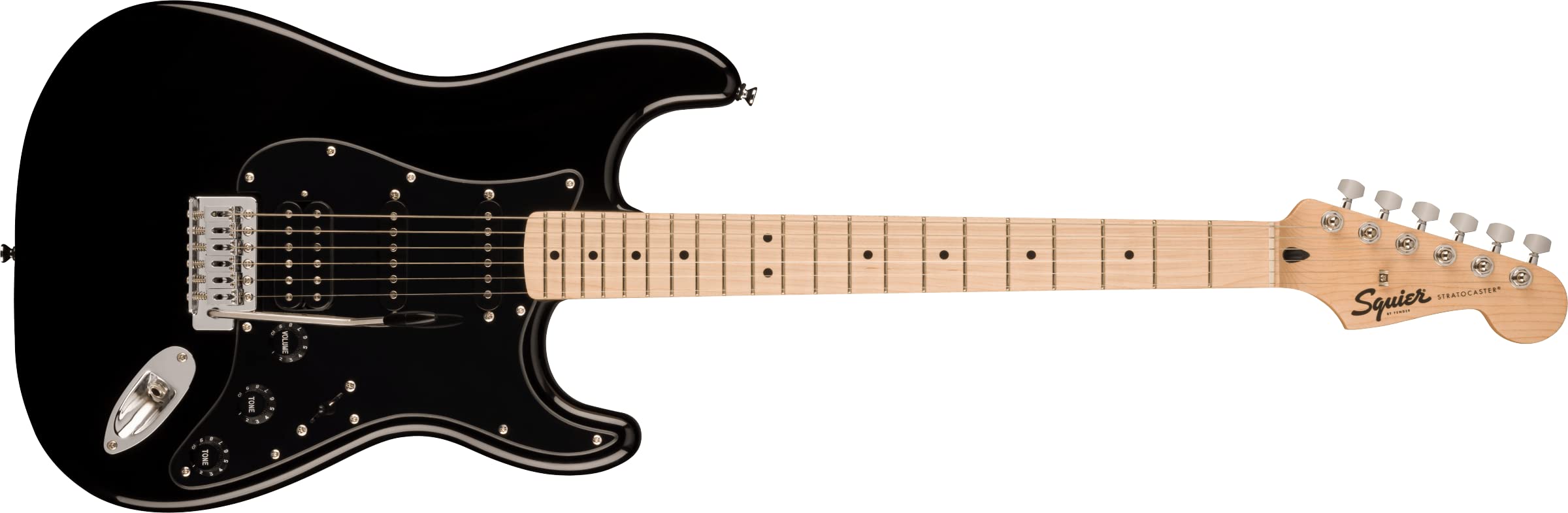 Fender 6 String Solid-Body Electric Guitar - Right Handed, Black with HSS Bridge & Pickups (Model 0373203506) | Perfect for Rock, Blues & Stage Performances