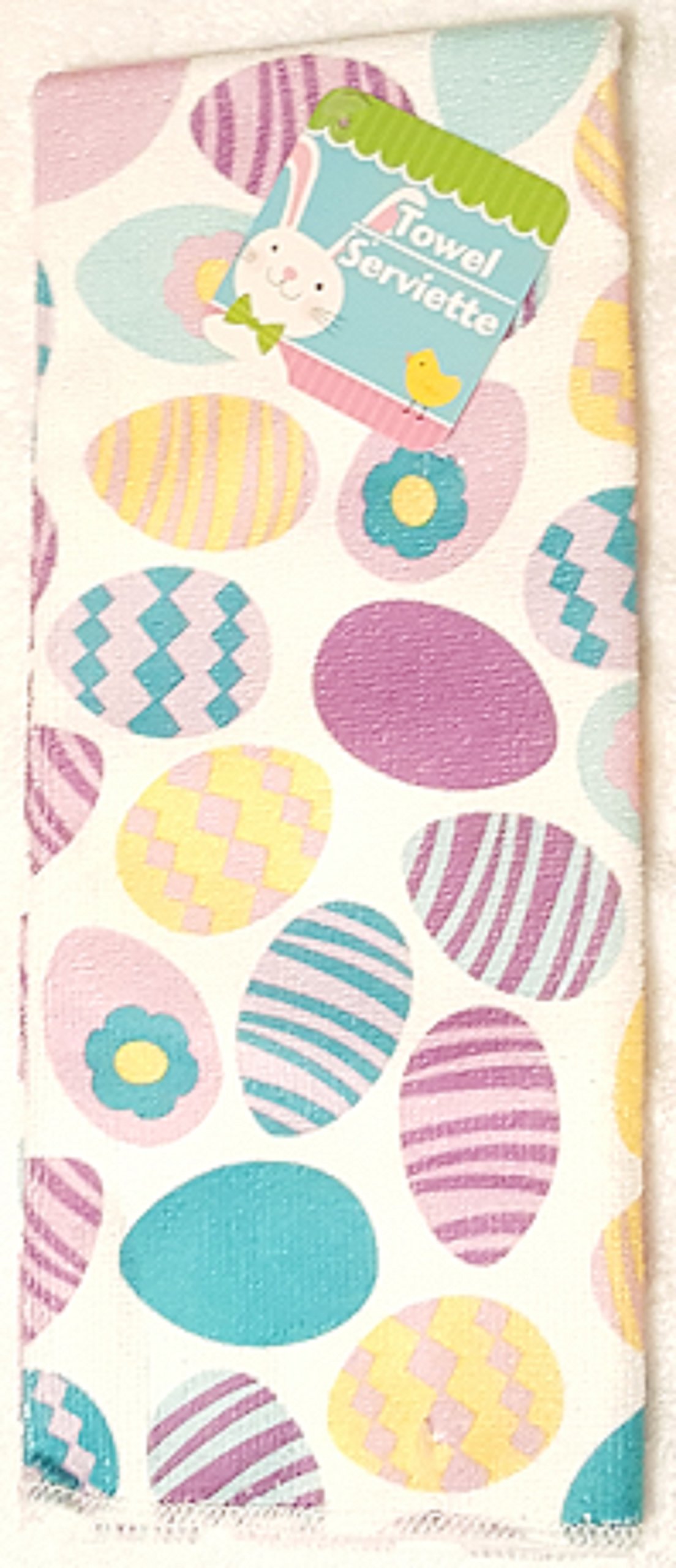 Happy Easter Bunnies 2-Pack Kitchen Towels by Greenbrier - Cute Spring Decor & Easter Gift for Kitchen, Dining, and Holiday Decorations
