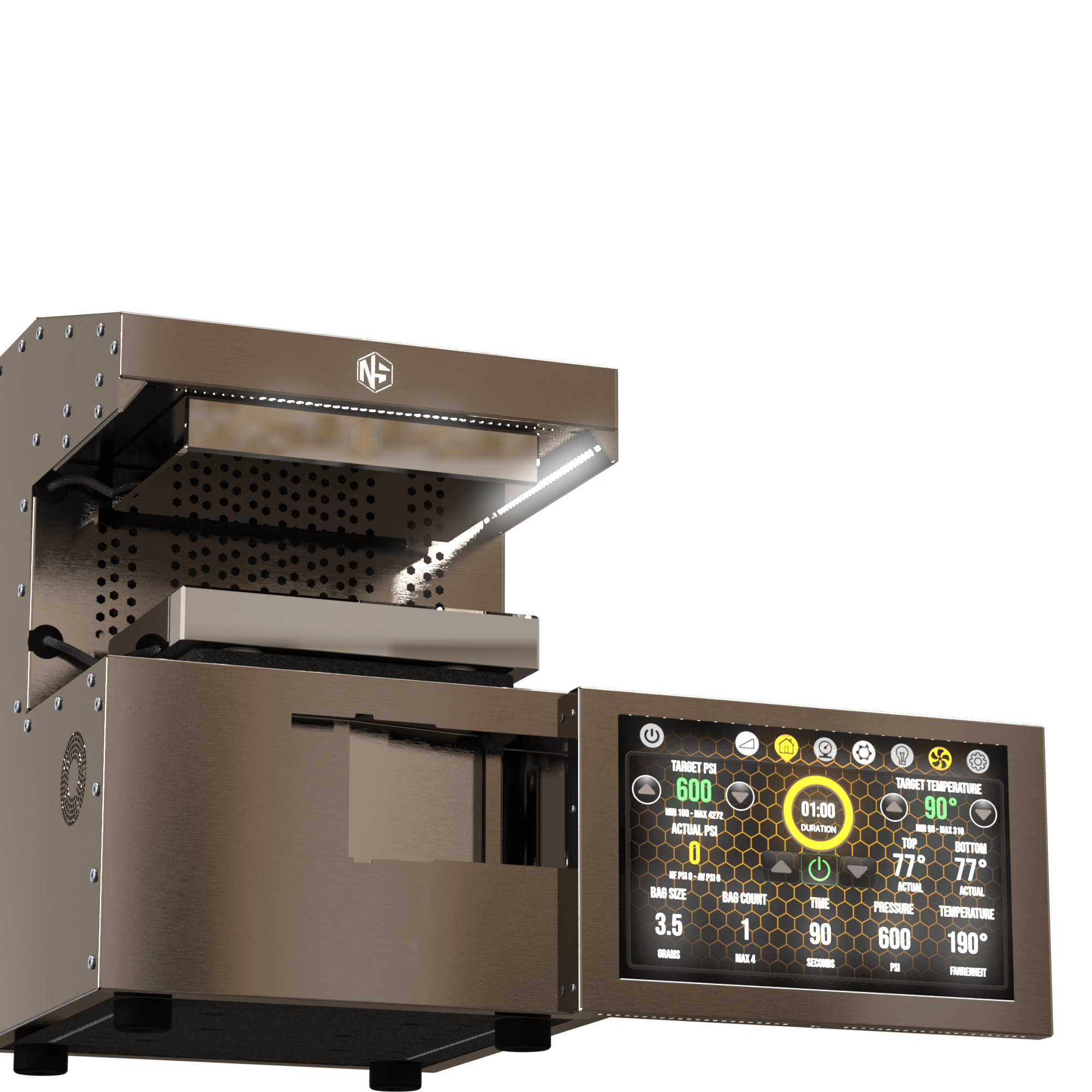 NugSmasher IQ Pro 20 Ton Electric Rosin Press Machine for Home & Commercial Use - Perfect for Extracting Rosin from Cannabis, Hemp, and CBD Flowers