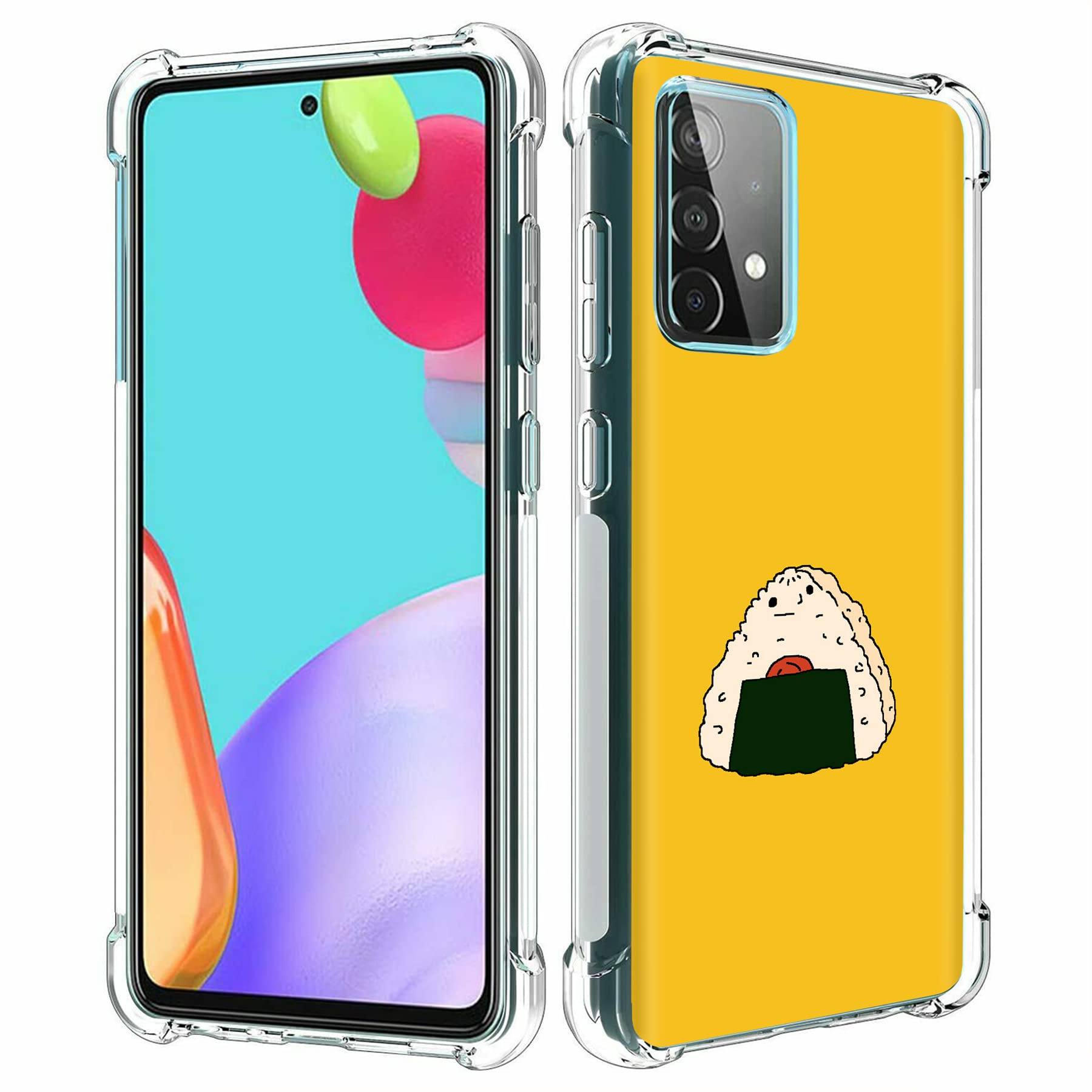 Samsung Galaxy A52 5G Case with Cute Rice Ball Print - Shockproof TPU Protective Cover | Anti-Scratch & Flexible Phone Case | Perfect for Daily Use, Travel & Gift Giving