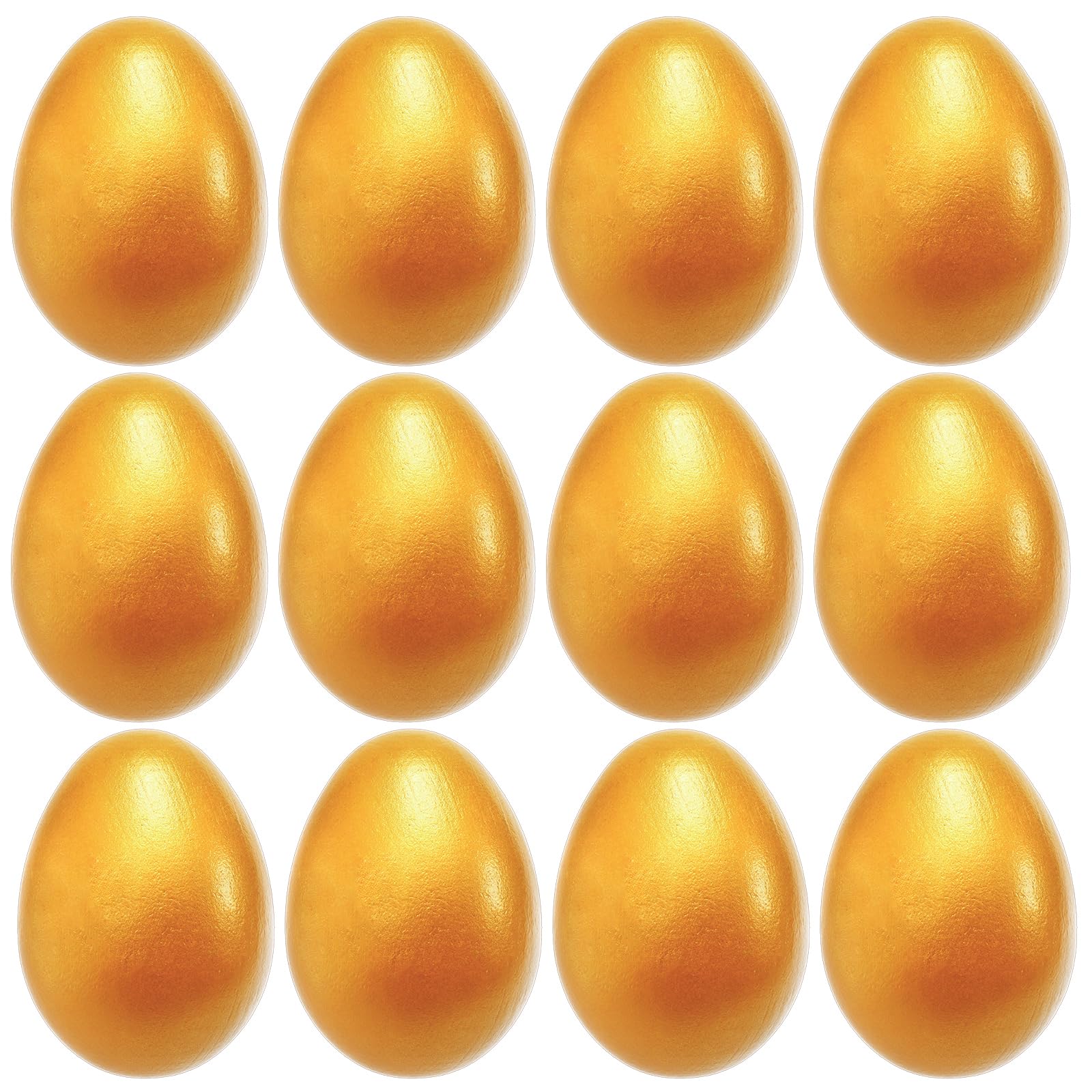 20-Piece Natural Wood Easter Eggs for Crafts - Gold Decorative Faux Eggs for DIY, Easter Party Favors & Home Decor (2.3