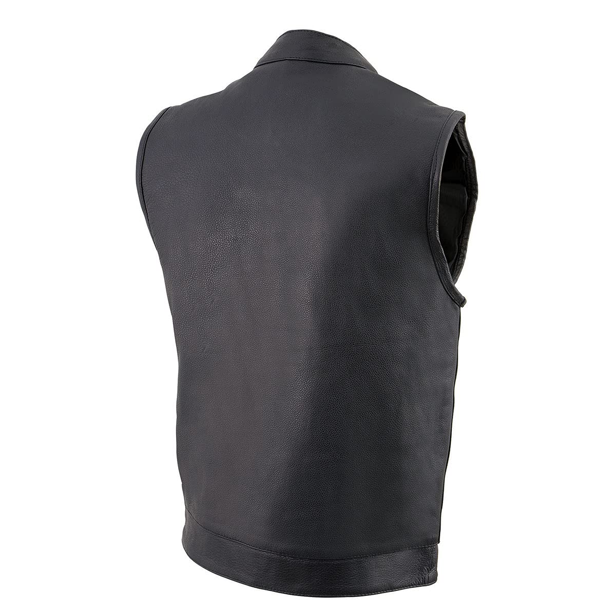 Milwaukee Leather Men's Black Motorcycle Vest - Snap & Zip Front Open Neck Design for Bikers & Riders | Perfect for Motorcycle Clubs, Road Trips & Casual Outfits