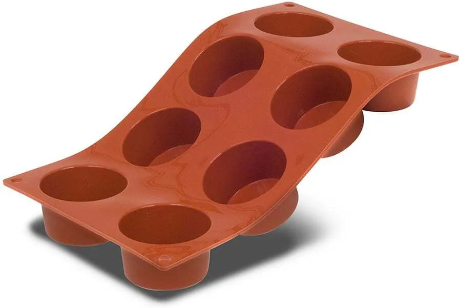 Non-Stick Orange Silicone 8-Cavity Muffin Pan - Perfect for Baking Cupcakes, Muffins & Desserts - Oven Safe & Easy Clean