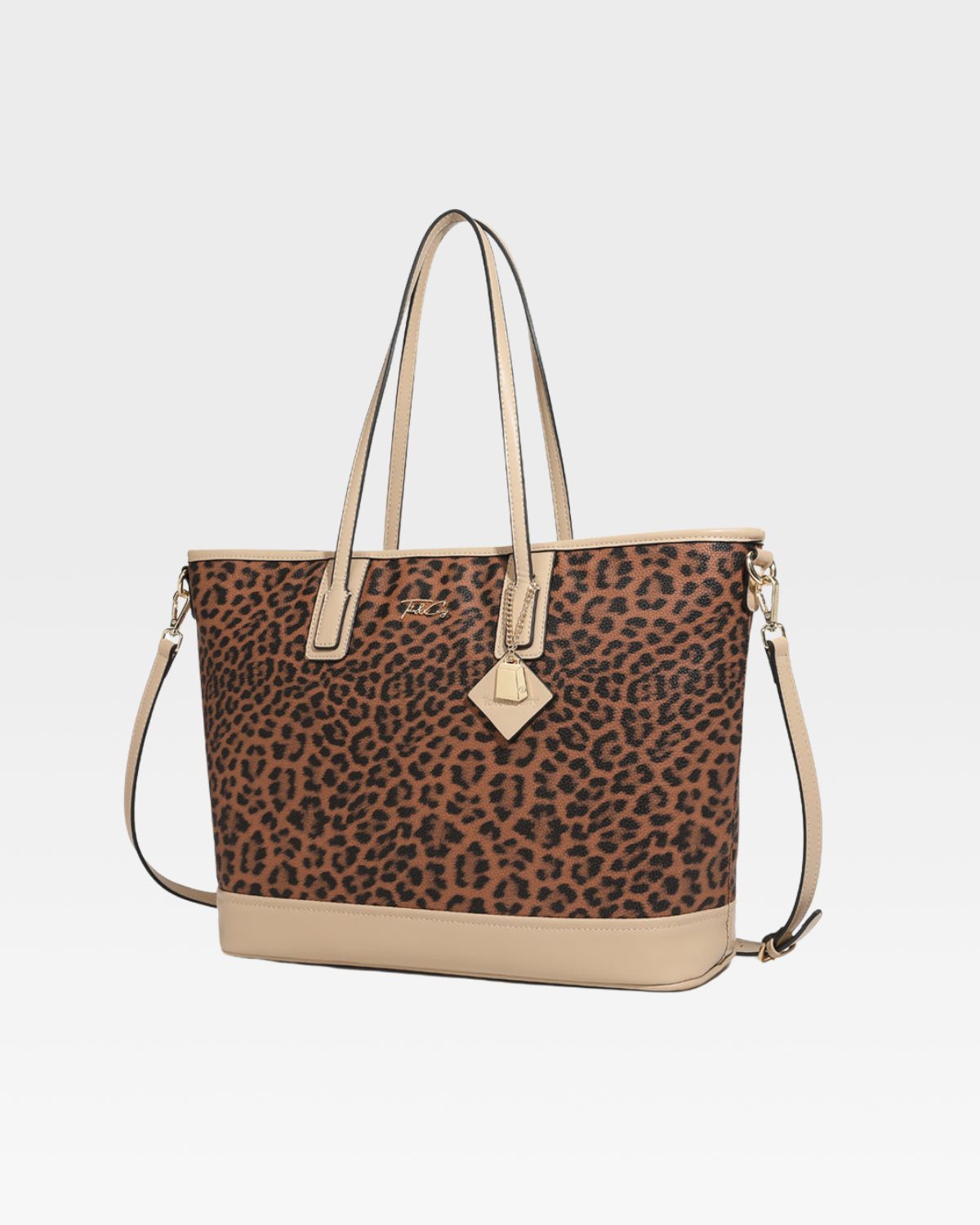 Stylish Leopard Print Tote Bag for Women - Fashionable Beige Animal Pattern Shoulder Bag - Perfect for Work, Shopping & Beach Outings