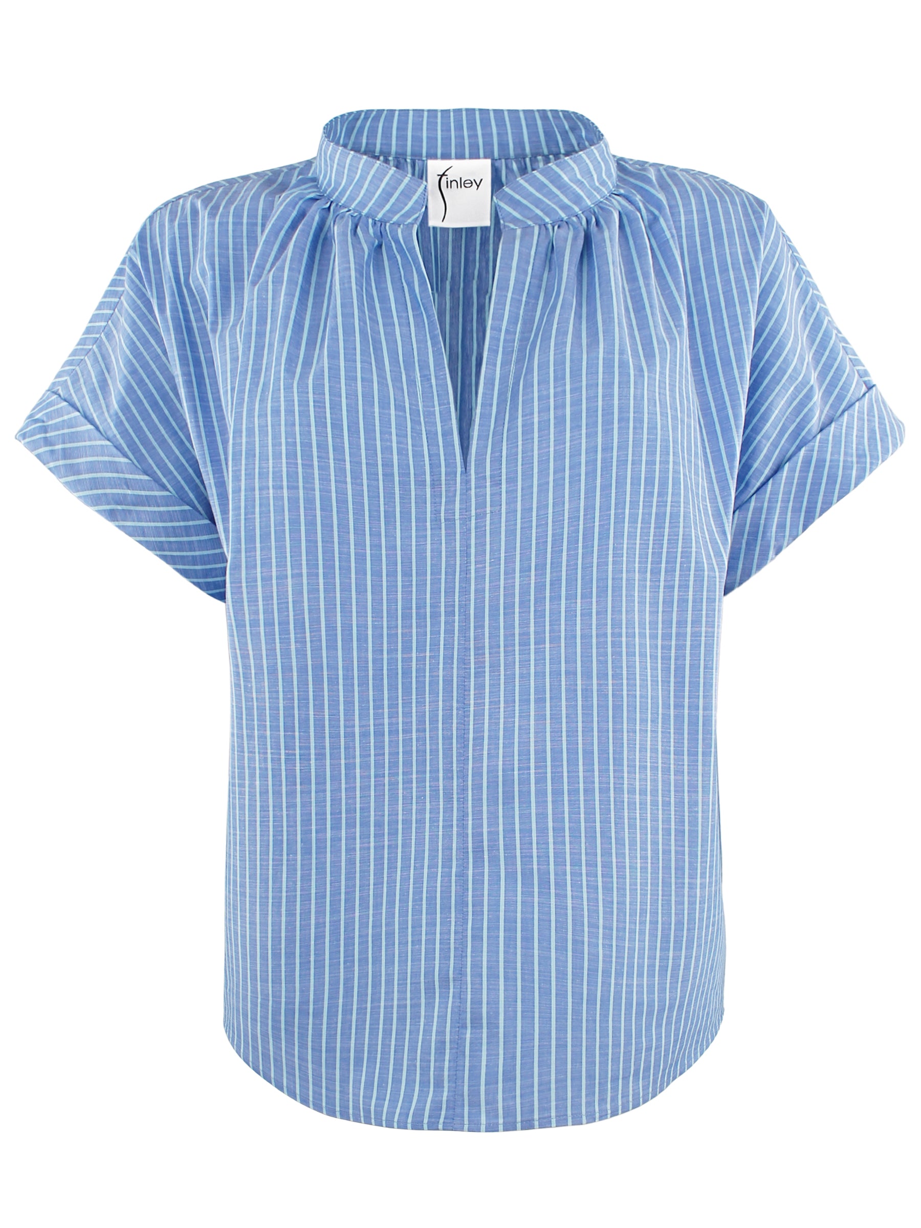 Jay Popover Top Chambray Stripe - Women's Casual Button Down Shirt for Spring & Summer | Perfect for Office, Date Night and Weekend Outings