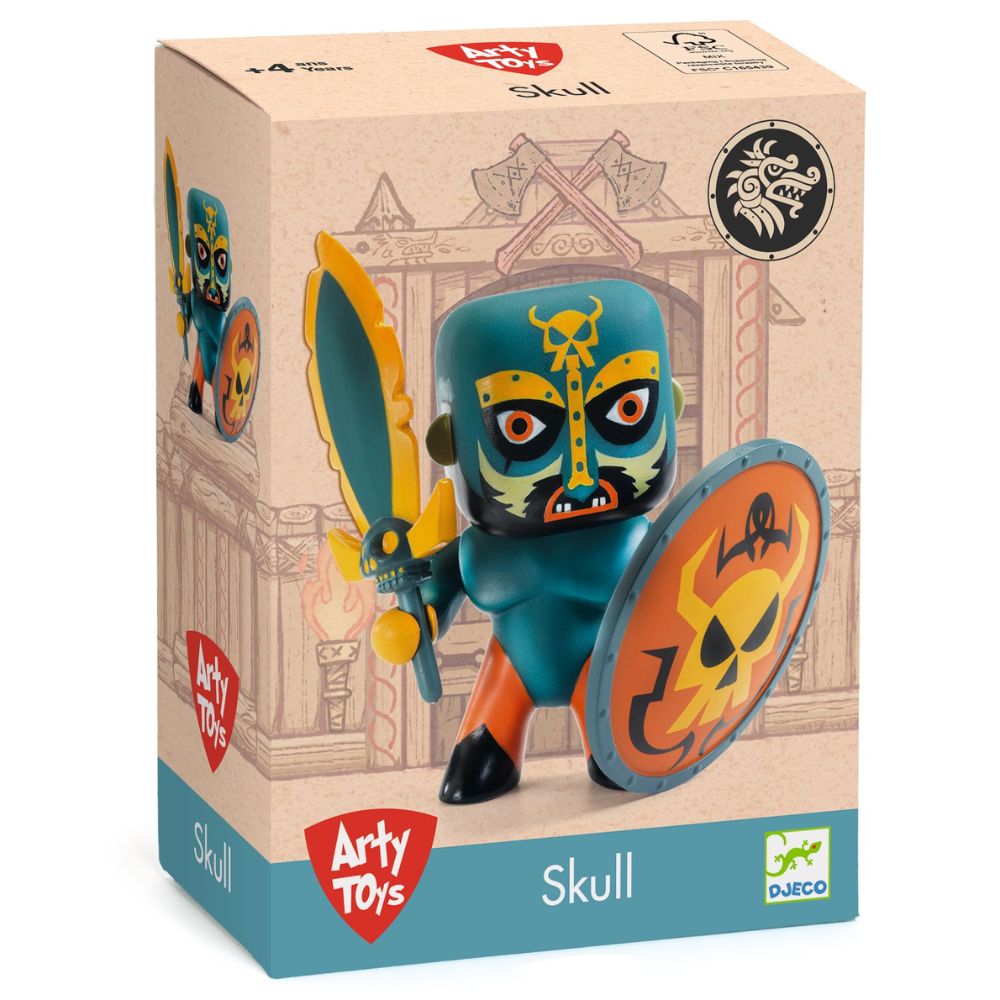 Djeco Arty Toys Skull Knight - Creative Art Toy for Kids, DIY Painting Craft Kit - Perfect for Halloween Decorations & Birthday Gifts