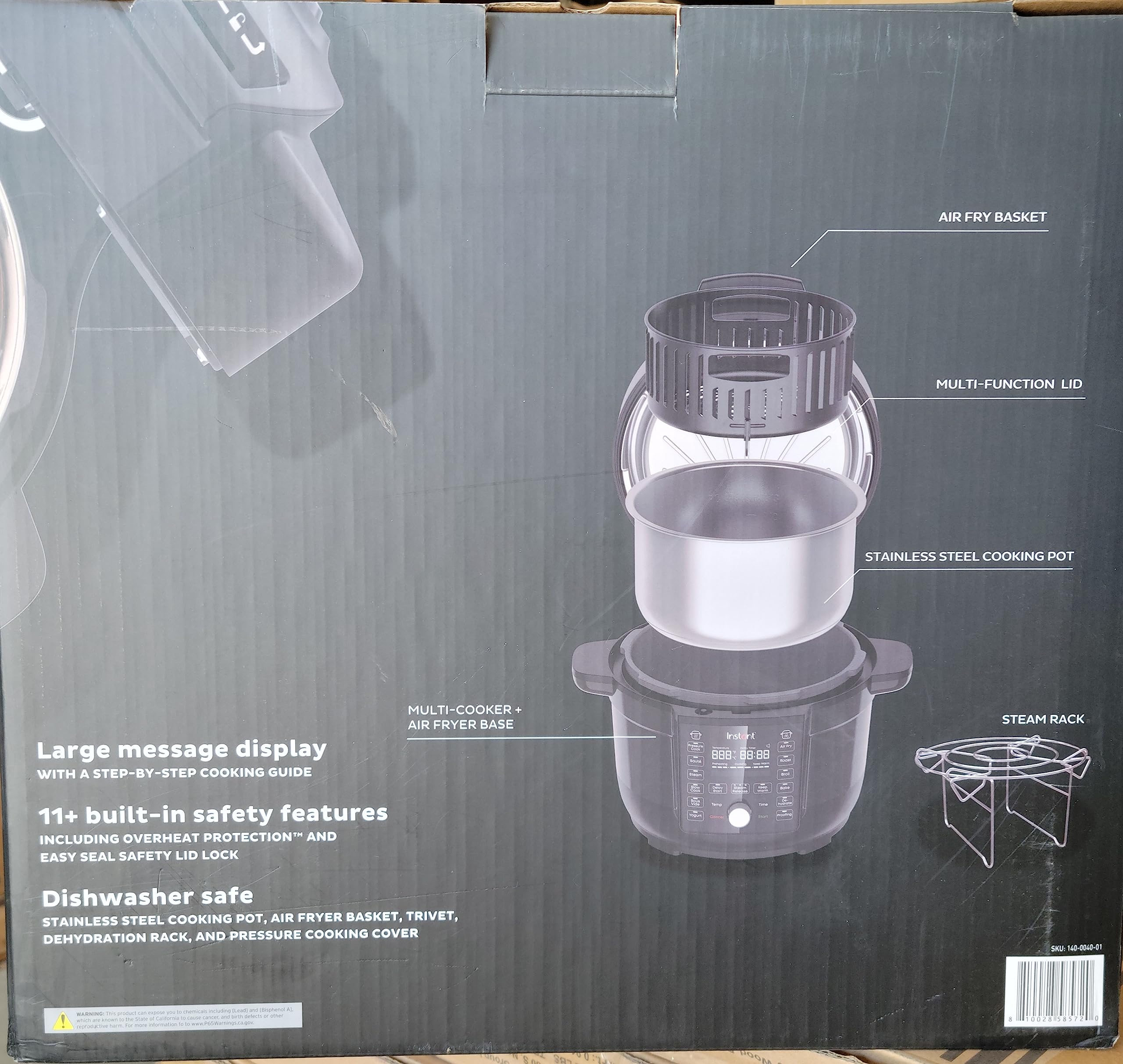 Instant Pot Pro Crisp Ultimate Lid 6.5 Quart Pressure Cooker & Air Fryer Combo - Perfect for Family Dinners, Meal Prep & Healthy Cooking