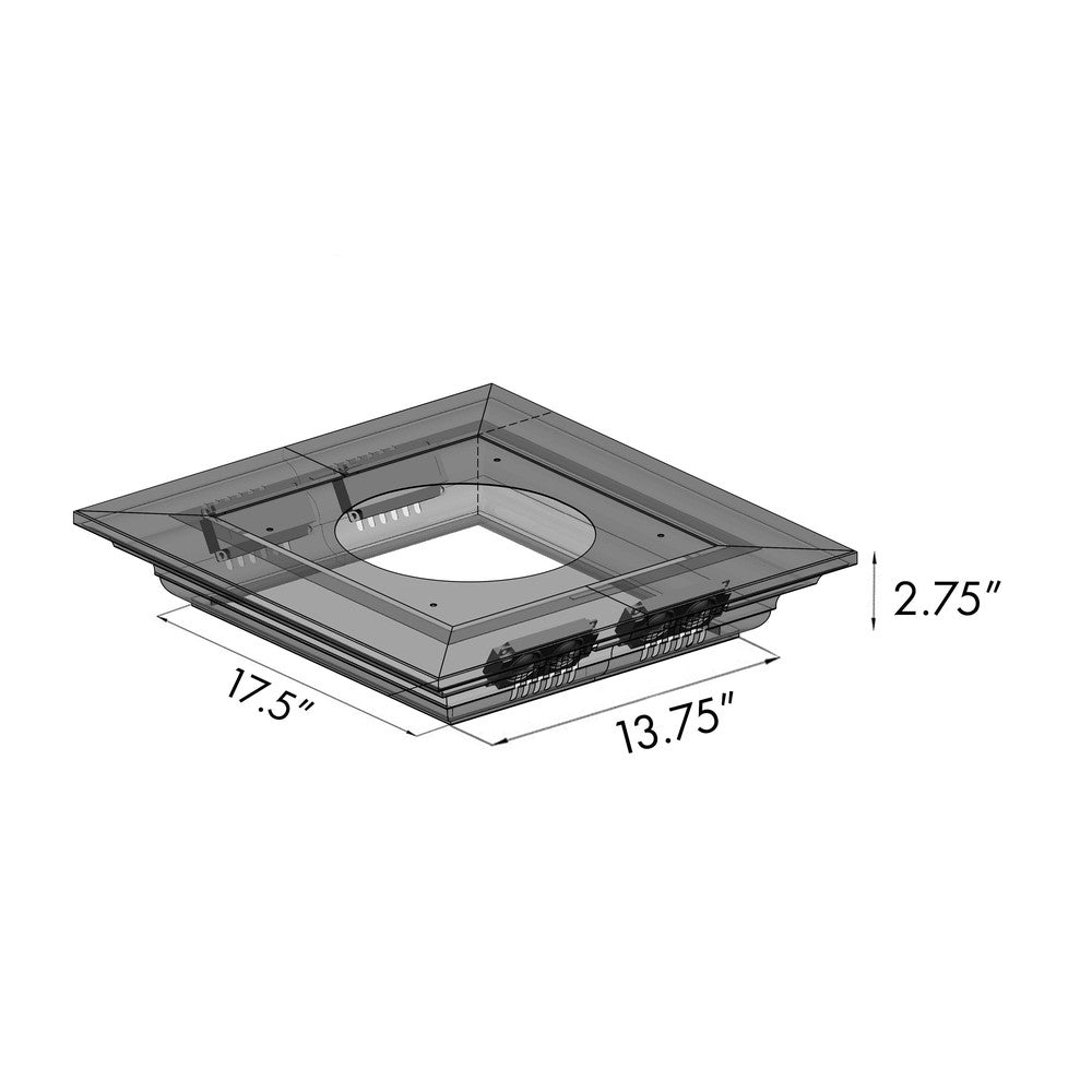 ZLINE GL2iCRN BT Stainless Steel Island Mount Range Hood with Built-in CrownSound Bluetooth Speakers - Premium Kitchen Ventilation for Modern Homes, Perfect for Cooking & Entertaining