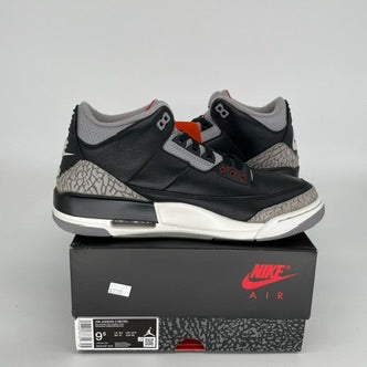 Original Air Jordan 3 Retro 'Black Cement' Men's Basketball Shoes Size 9.5 (DN3707-010) - Classic Sneakers for Streetwear, Casual & Basketball Performance