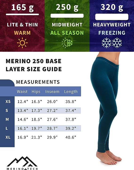 Women's Merino Wool Pants 250g - Nordic Tale Berry Color - Soft & Warm Winter Base Layer for Hiking, Skiing & Outdoor Activities