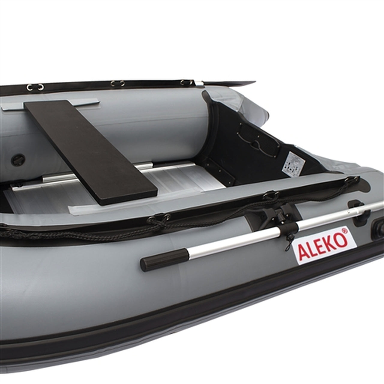 Aleko 8.4 ft Inflatable Boat with Aluminum Floor - Lightweight Gray Dinghy for Fishing, Boating & Water Sports | Portable Boat for Lakes, Rivers & Coastal Use