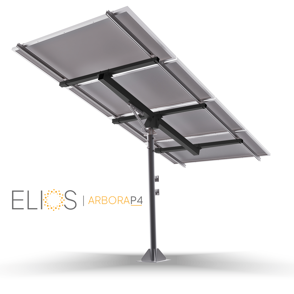 Elios Arbora P4 Solar Panel Pole Mount System - Heavy Duty Post Mounting Kit for 4 Panels | Perfect for Off-Grid Homes, RV Solar Installations & Remote Power Stations