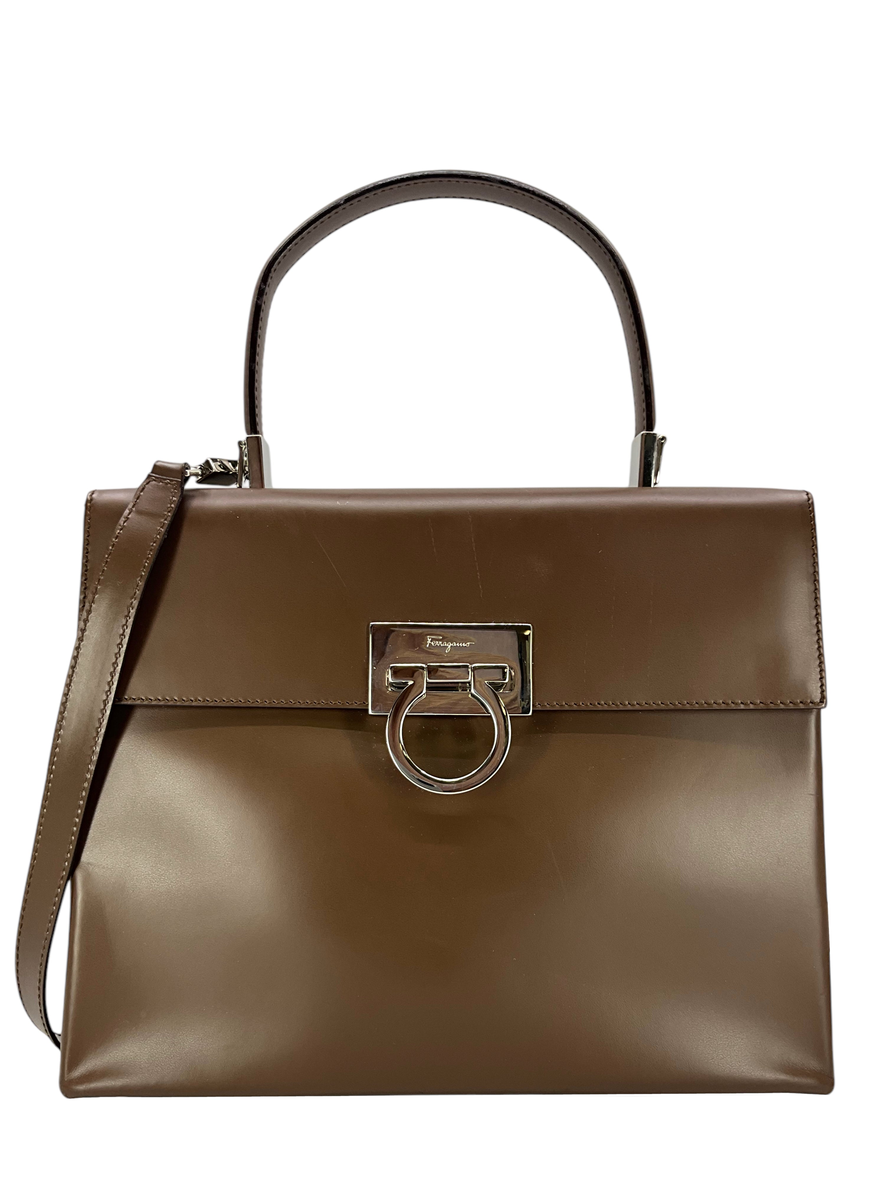 Salvatore Ferragamo Lady Gancini Kelly Bag - Luxury Leather Shoulder Handbag for Women | Perfect for Work, Evening Events & Travel Accessories