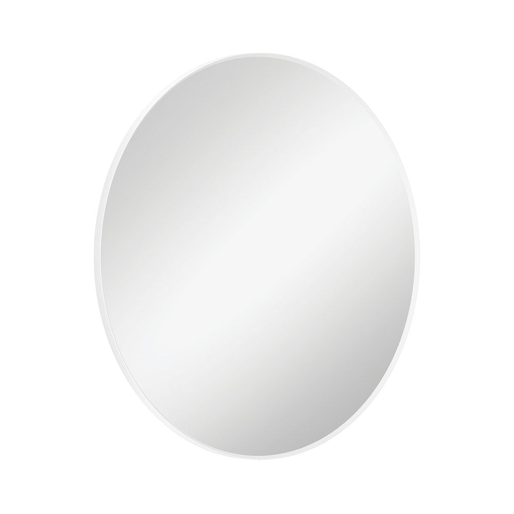 Fienza FMR80W Matte White Framed Wall Mirror - 31.5 Inch Modern Bathroom Vanity Mirror with Beveled Edge for Bedroom, Living Room & Entryway Decor