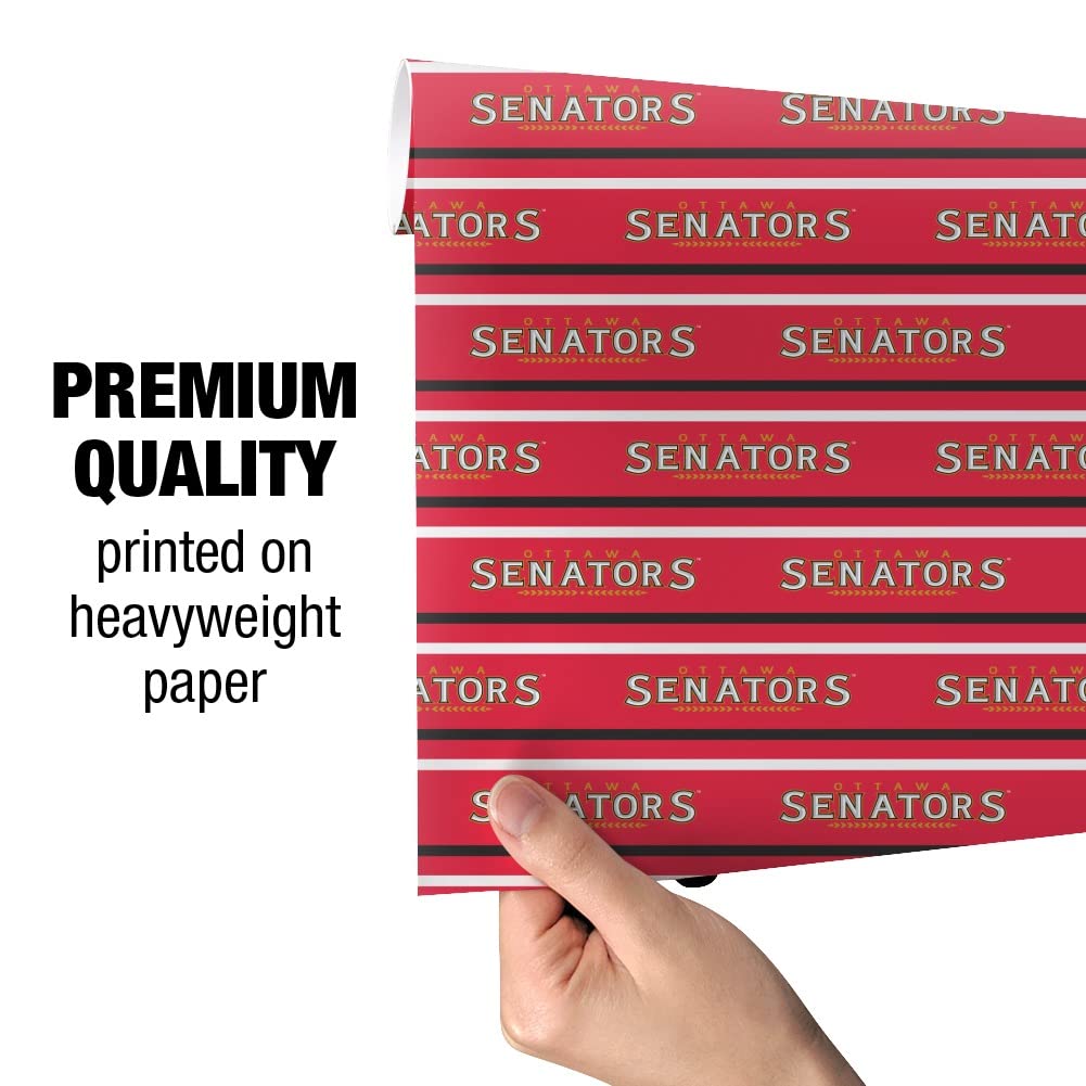 Ottawa Senators NHL Logo Gift Wrap Wrapping Paper Rolls - Perfect for Hockey Fan Gifts, Birthday Presents & Holiday Wrapping
