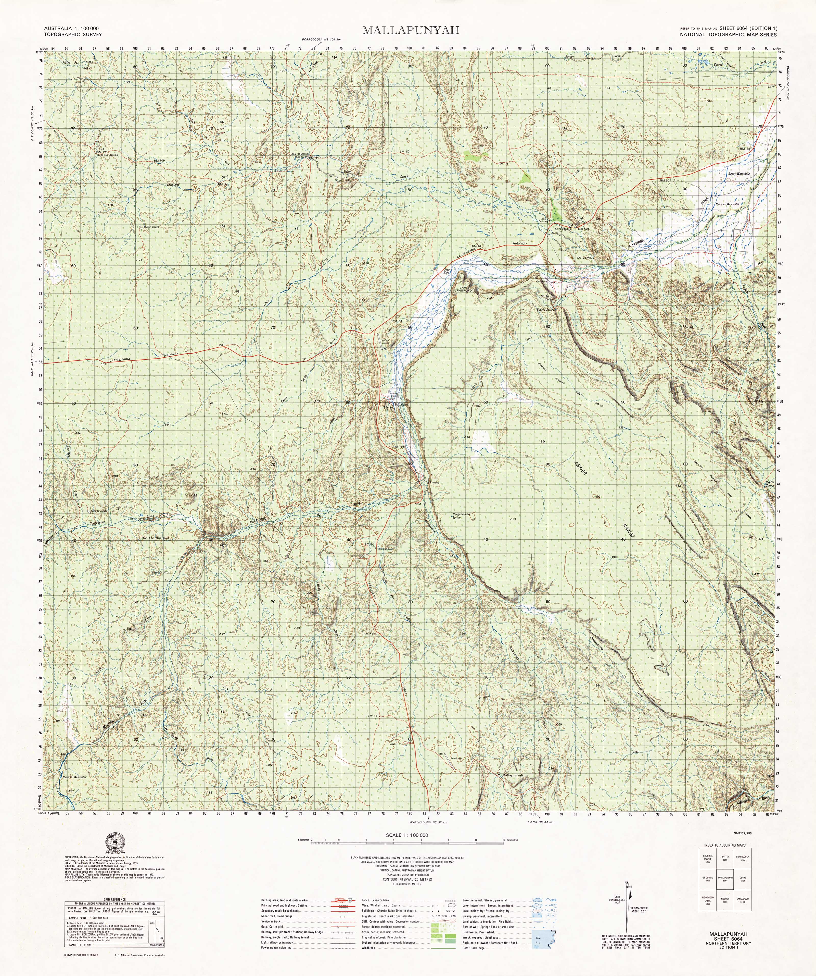 6064 Mallapunyah 1:100,000 Scale Topographic Map - Hiking, Camping & Outdoor Adventure Navigation