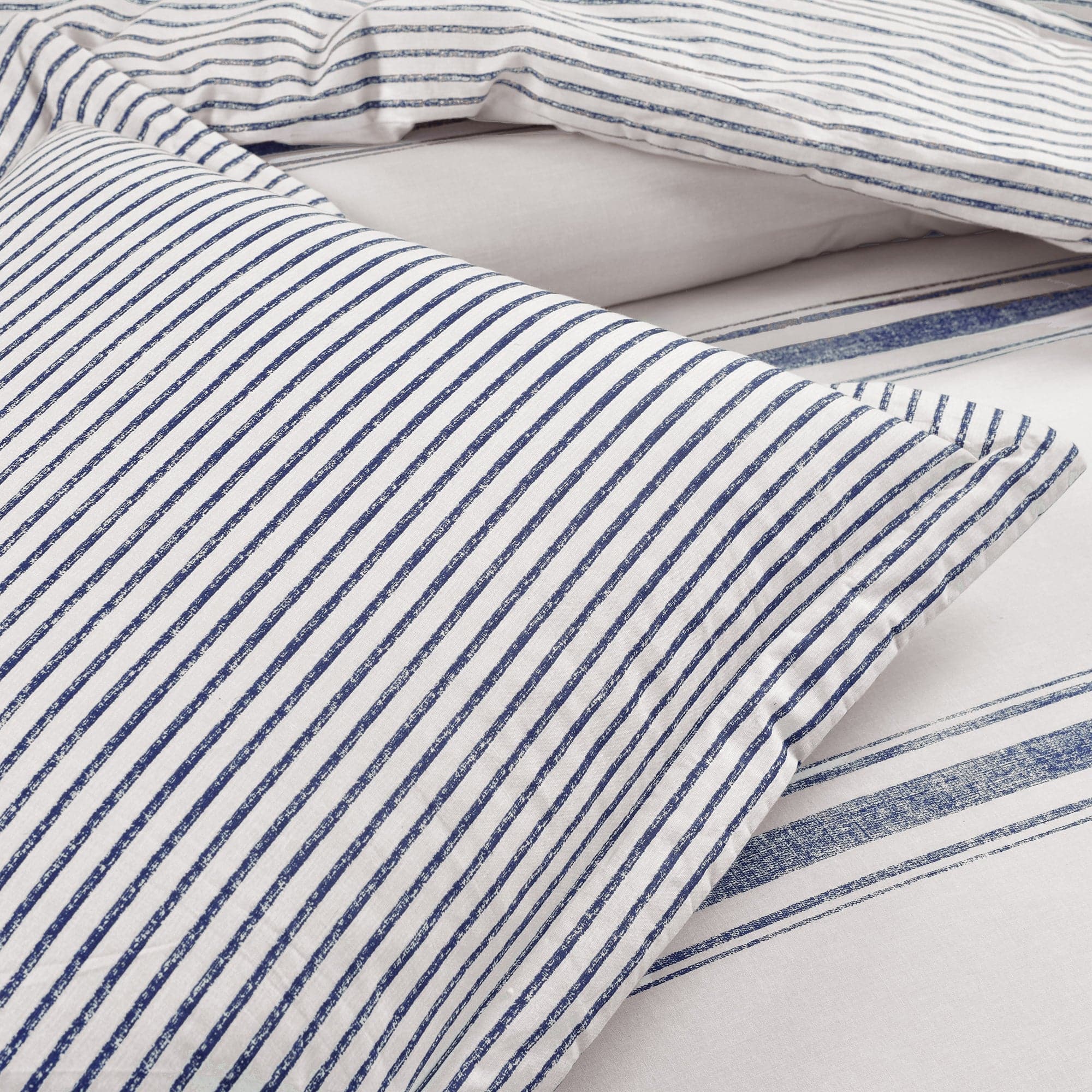 Farmhouse Stripe 100% Cotton Duvet Cover Set - Soft & Breathable Bedding for Cozy Bedroom Decor - Perfect for Guest Rooms, Master Bedrooms & Vacation Homes