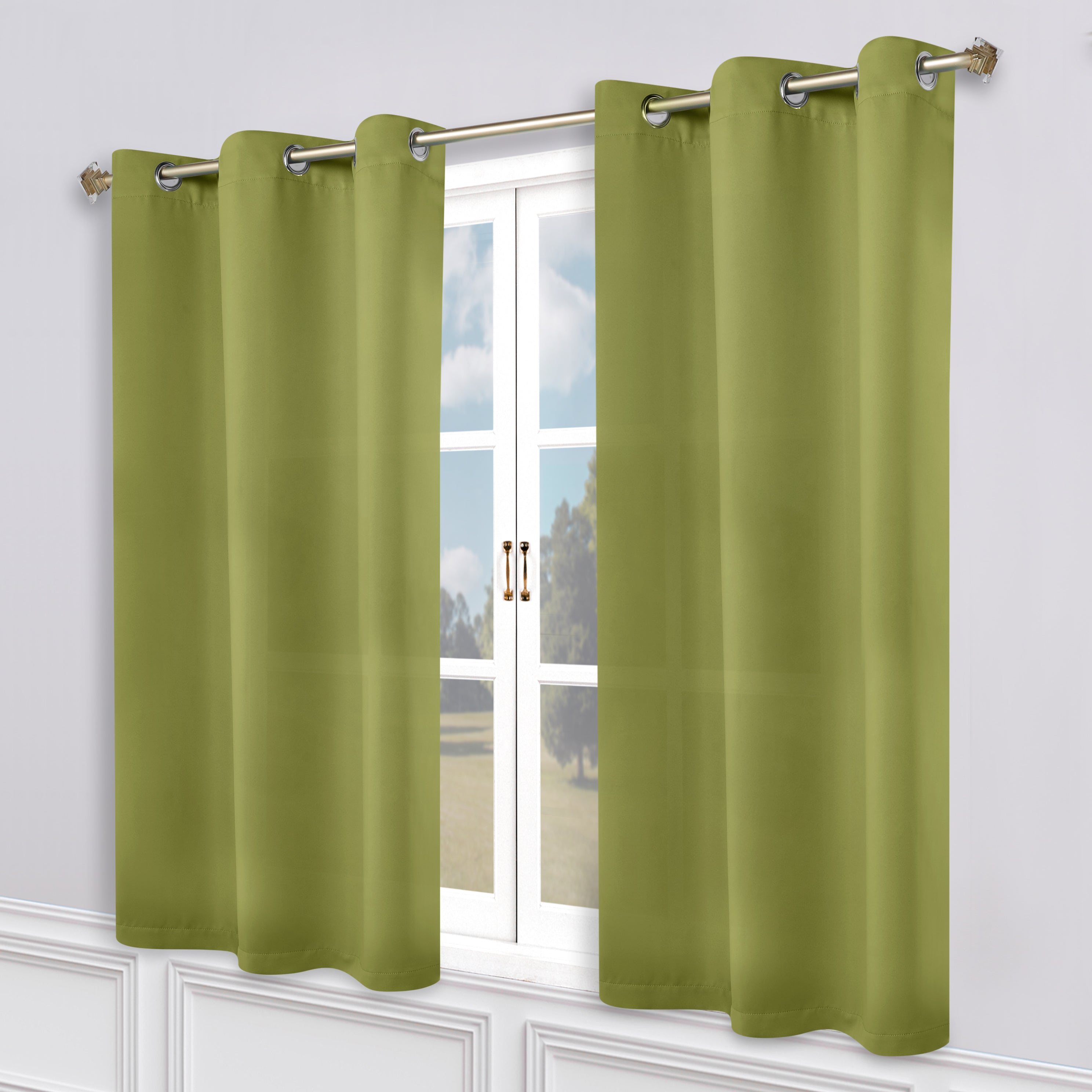 Premium Blackout Curtains Set of 2 - 100% Room Darkening, Machine Washable & Noise Reducing for Bedroom, Nursery & Home Theater