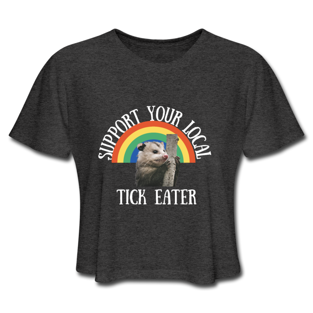 Opossum Support Women's Cropped T-Shirt | Funny Animal Lover Tee | Casual Streetwear & Summer Outfit Essential