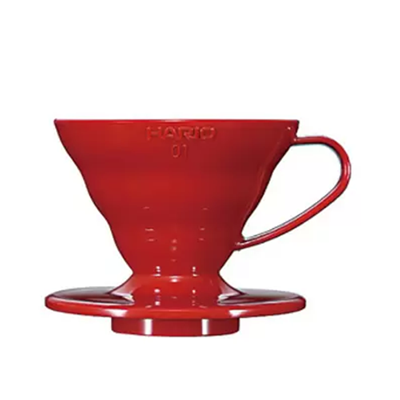 Hario V60 Coffee Dripper 01 - Plastic Pour Over Coffee Maker with Cone Filter, Red (PP) | Perfect for Home Brewing, Office Use & Specialty Coffee Lovers