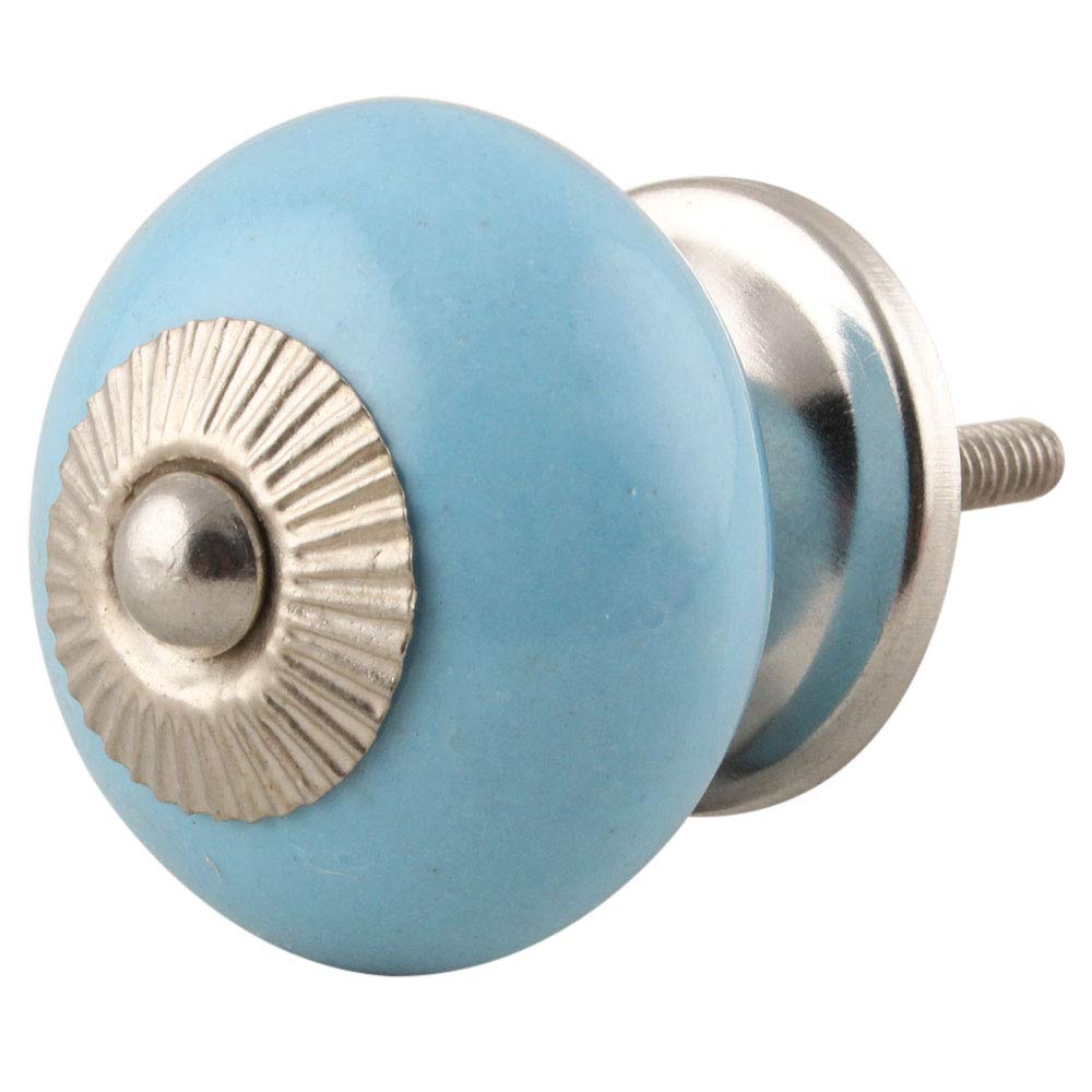 20 Pack Blue Solid Ceramic Drawer Knobs - Premium Kitchen Cabinet Hardware & Dresser Pulls for Home Decor - Perfect for Cabinets, Drawers, Furniture and DIY Projects