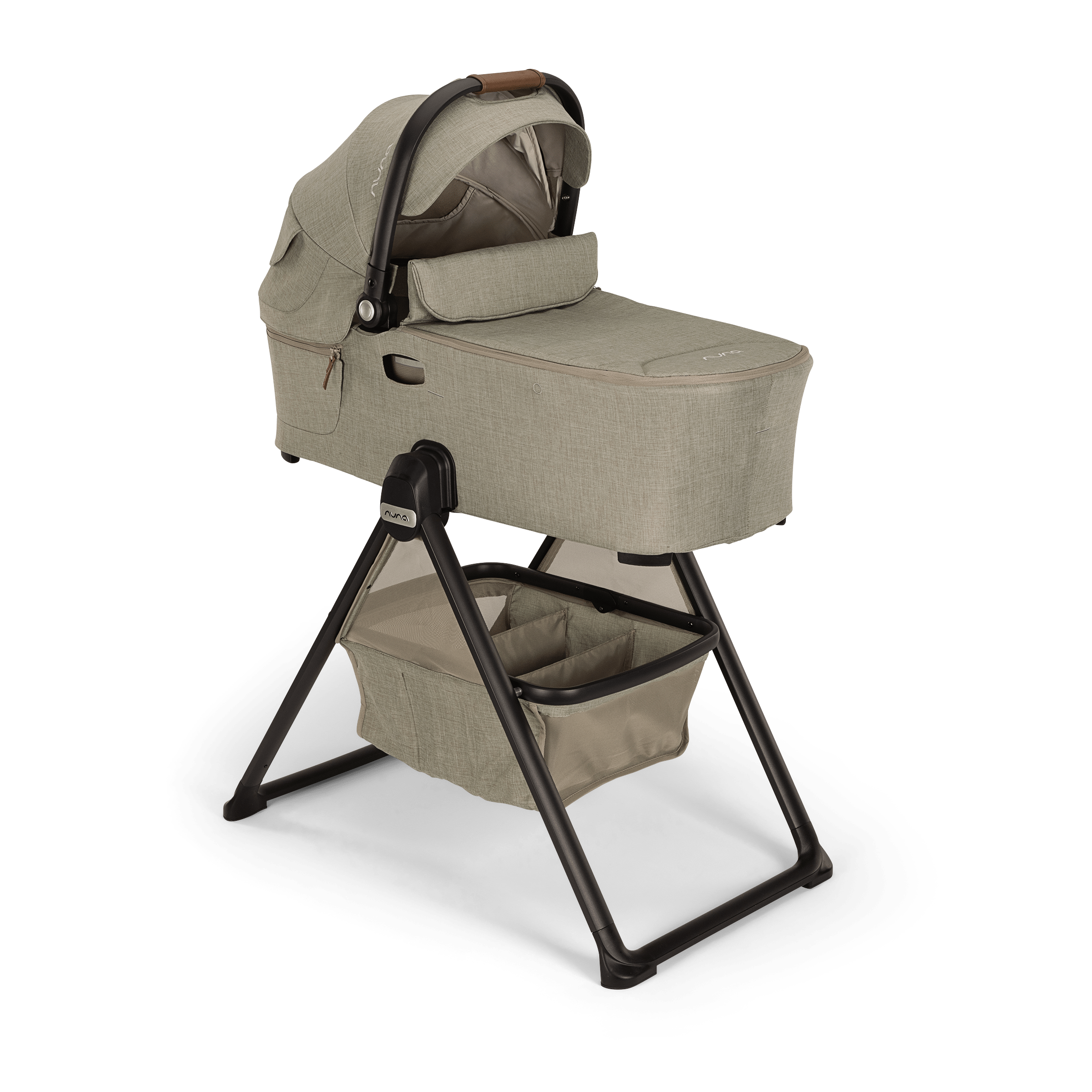Nuna DEMI Next Bassinet with Stand - Granite Gray | Premium Baby Bassinet for Newborns | Perfect for Nursery, Bedroom & Travel