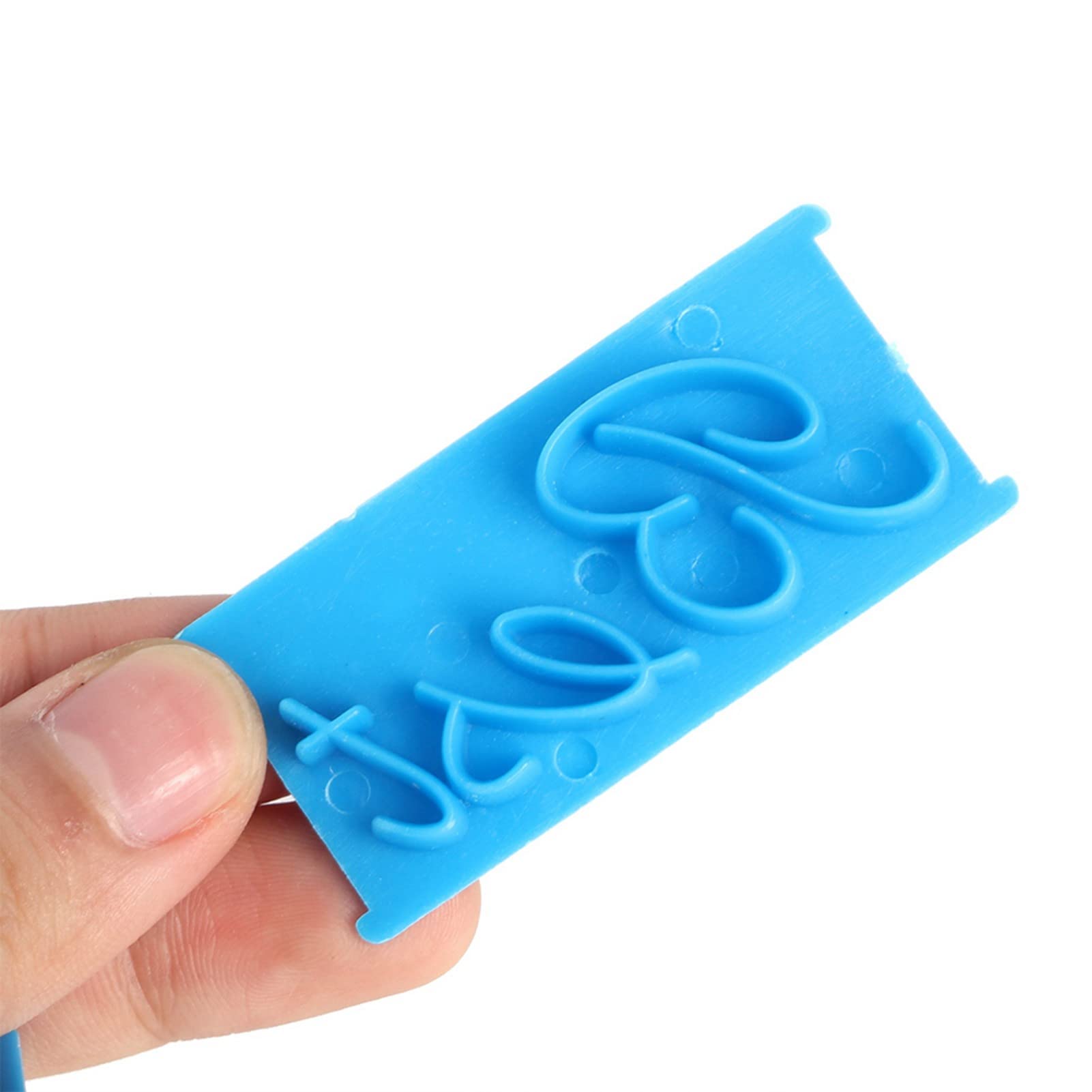 3-Piece Blue Handwriting Letter Cake Embosser Set - Cookie Stamp & DIY Plastic Molds for Cake Decorating, Baking, and Creative Dessert Printing - Perfect for Birthdays, Weddings, and Special Occasions