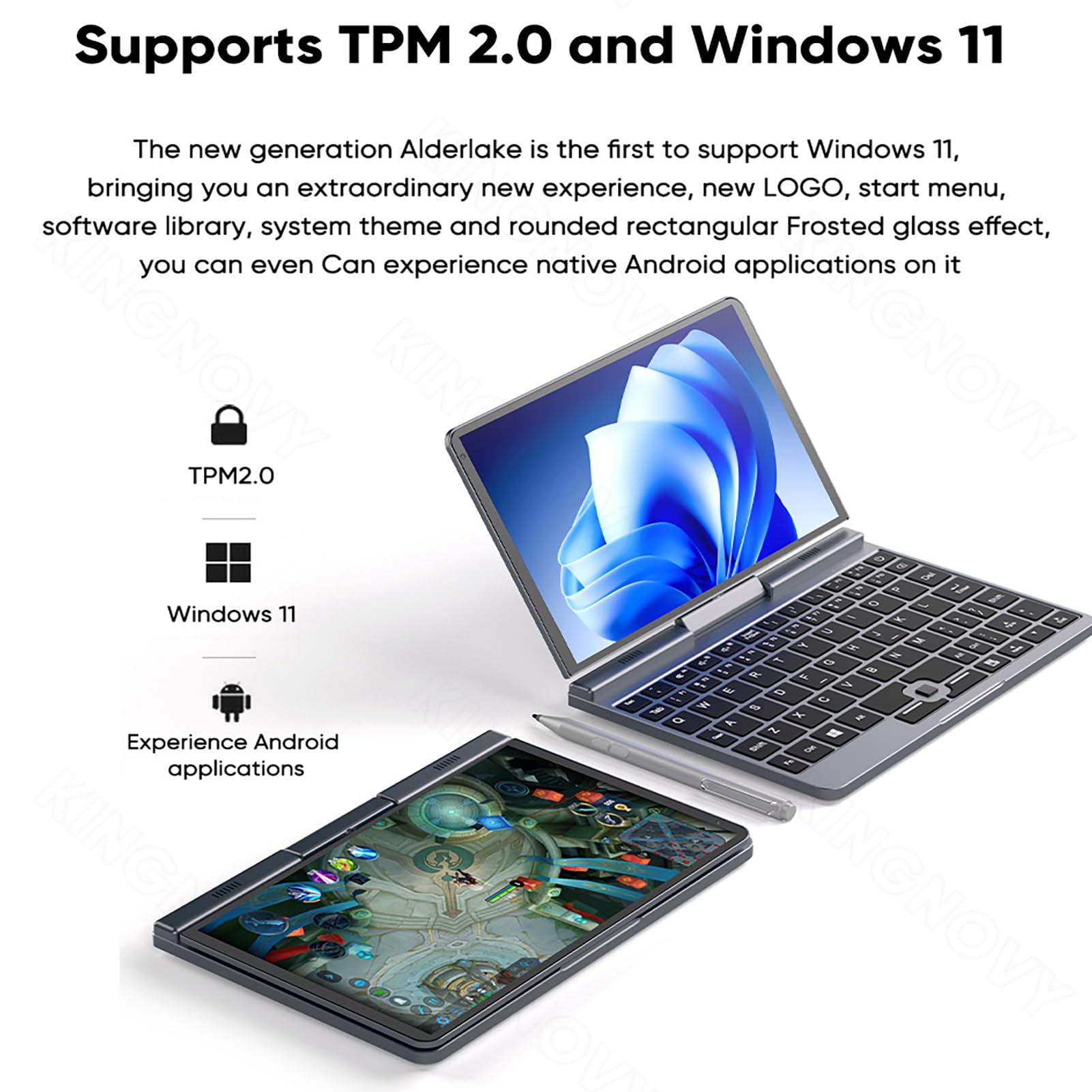 8 Inch Mini Handheld Laptop - 12th Gen Intel N100 Processor, 12GB DDR5 RAM, Windows 11, IPS Touch Screen, WiFi 6, BT5.2, 2-in-1 Tablet PC with Stylus - Perfect for Gaming, Work & Travel