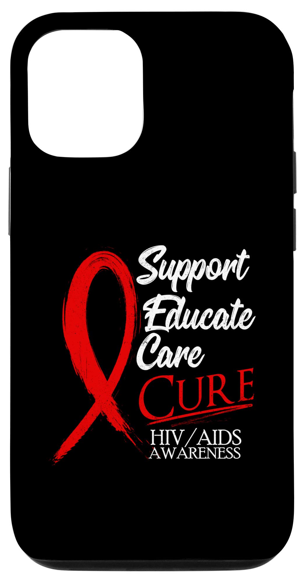 iPhone 12/12 Pro Case - Red Ribbon HIV/AIDS Awareness Month Support - Durable Protective Phone Cover for Education & Charity Events - Perfect for Fundraisers, Health Campaigns & Daily Use