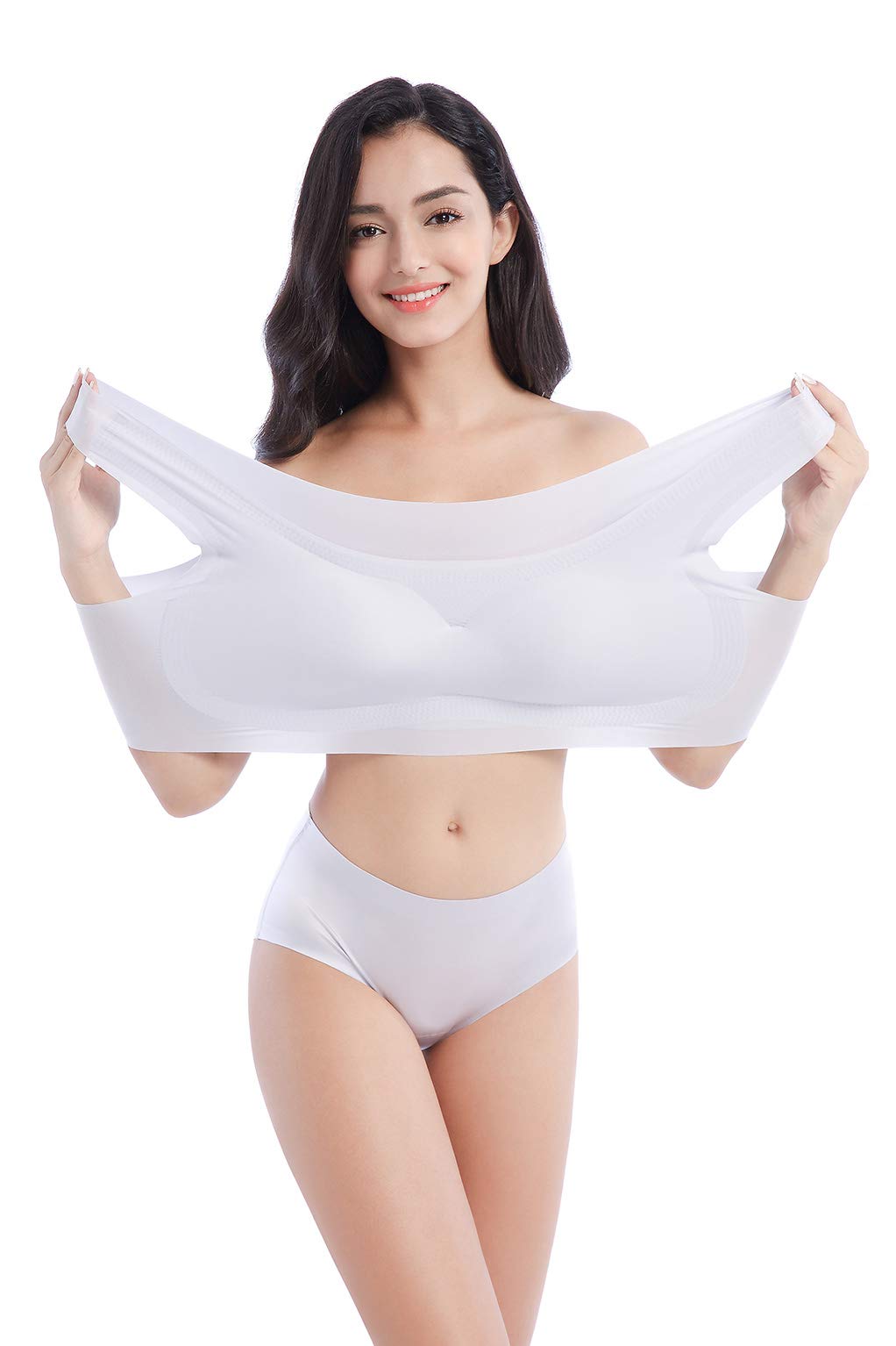 FEOYA Women's Seamless Sports Bras - Wireless Comfort Yoga Bras for Workout, Running & Sleep - Soft Supportive Lounge Bras for Daily Wear