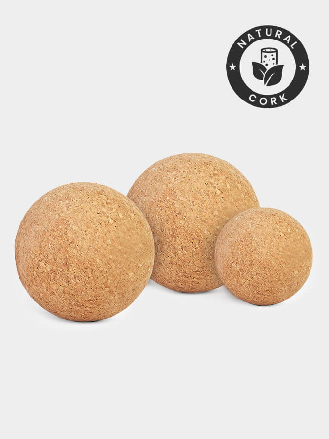 Premium Yoga & Massage Ball Set of 3 - 4cm & 6cm Cork Therapy Balls for Deep Tissue Relief, Myofascial Release, Trigger Point Therapy - Perfect for Yoga, Pilates, Gym Recovery & Home Use