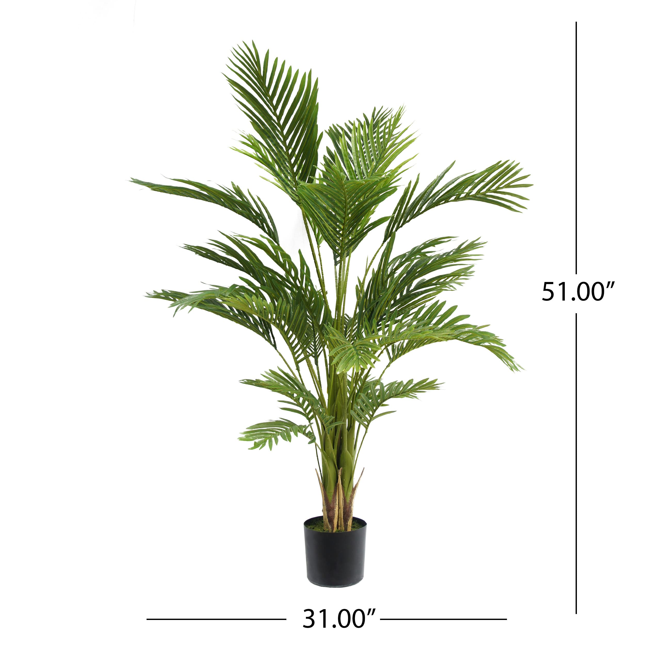 Christopher Knight Home 313911 4' x 2.5' Artificial Green Plants - Perfect for Home Decor, Office Spaces & Indoor Greenery