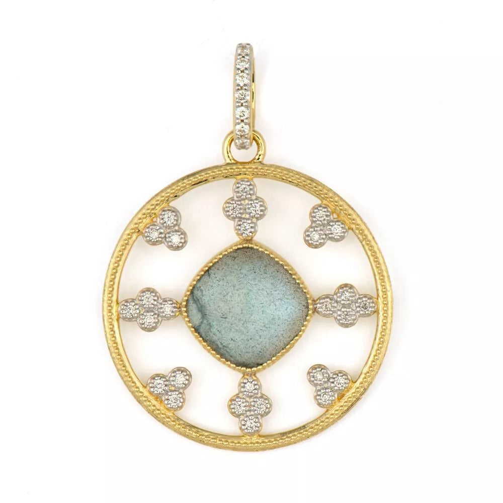 Jude Frances Provence Labradorite Doublet & Diamond Pendant Necklace - Elegant Gemstone Jewelry for Women, Perfect for Weddings & Special Occasions