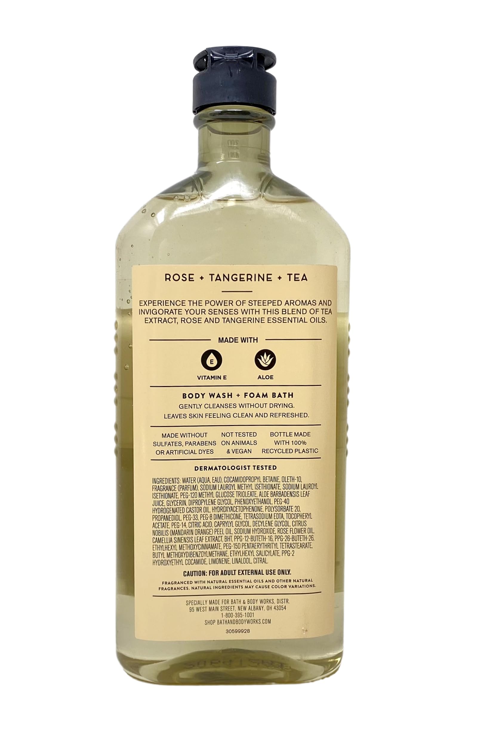 Bath & Body Works Aromatherapy Body Wash & Foam Bath Set - Rose, Tangerine & Tea Scent (2-Pack) with Himalayan Salt Bar Soap | Stress Relief & Relaxation for Shower & Bath Time