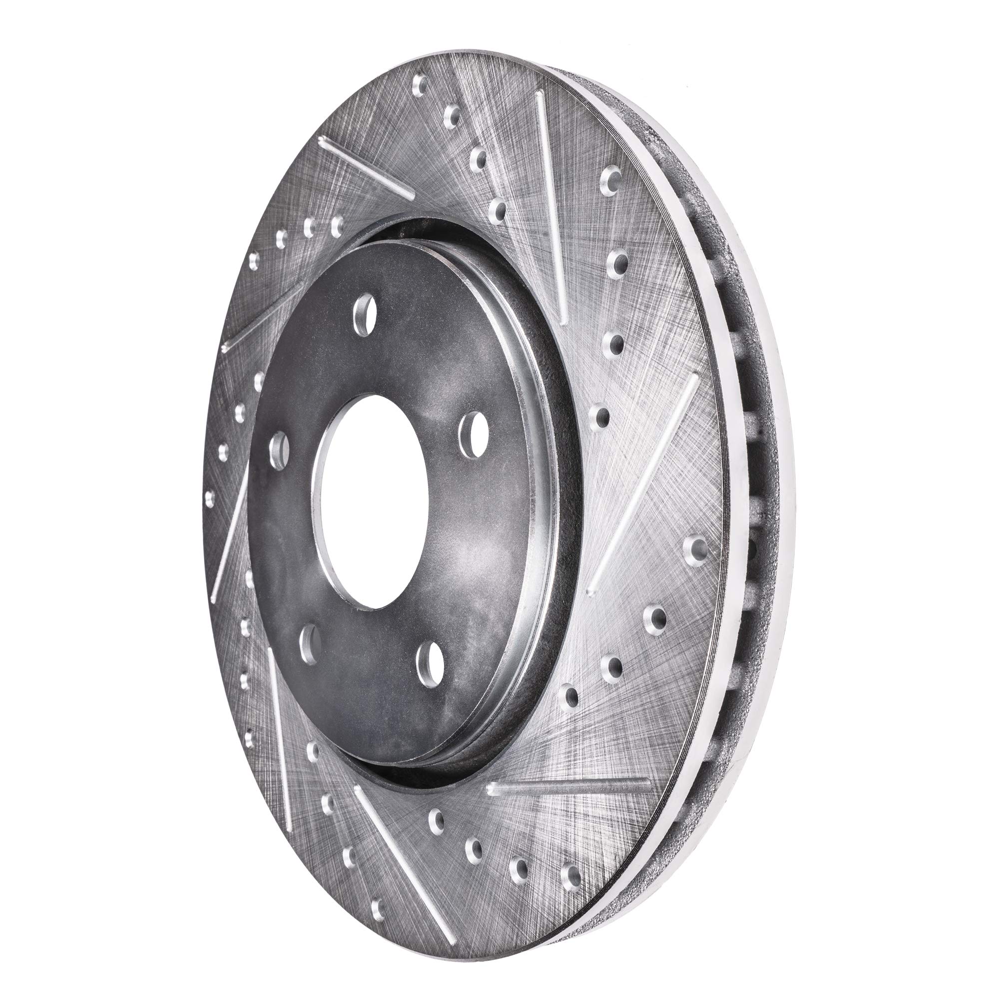 Detroit Axle - Front Drilled & Slotted Brake Rotors Replacement for Chrysler 300, Dodge Charger, Challenger, Magnum - 14.17 Inch - High Performance & Heat Dissipation - Perfect for Street Racing & Daily Driving