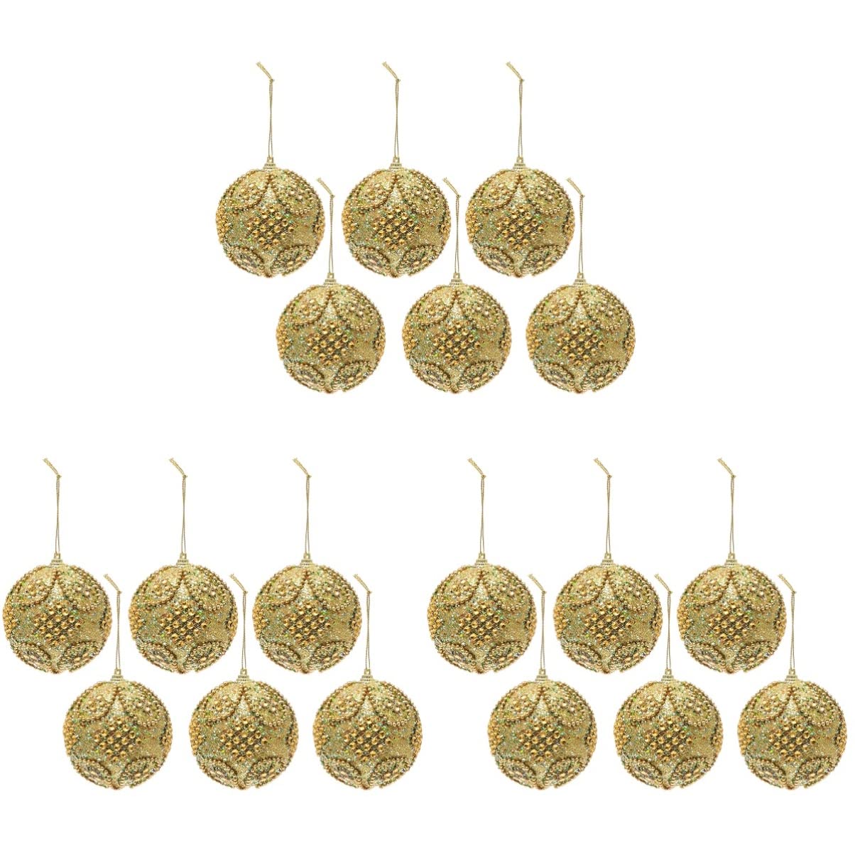 ABOOFAN 18-Piece Christmas Ball Ornaments Set - Glitter Foam Hanging Balls for Christmas Tree, Wreath & Holiday Decorations - Perfect for Home, Office & Party Decor