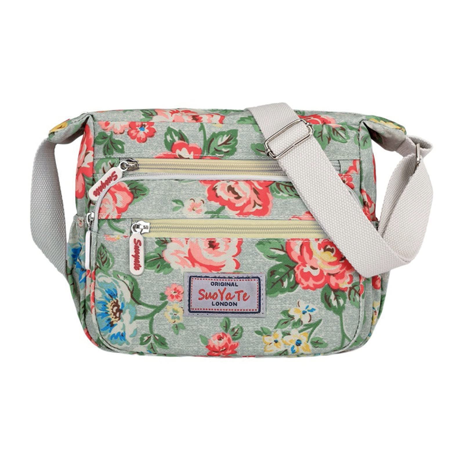 **Women's Adjustable Crossbody Bag - Nylon Floral Shoulder Purse for Travel & Daily Use | Stylish & Lightweight Handbag for Women & Men**    **Usage Scenarios:** Perfect for travel, shopping, work, school, and casual outings.