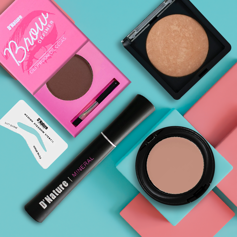 Professional Paramedical Foundation, Baked Powder, Brow Definer & Camouflage Concealer Kit - Flawless Full Face Makeup for Daily Wear & Special Occasions