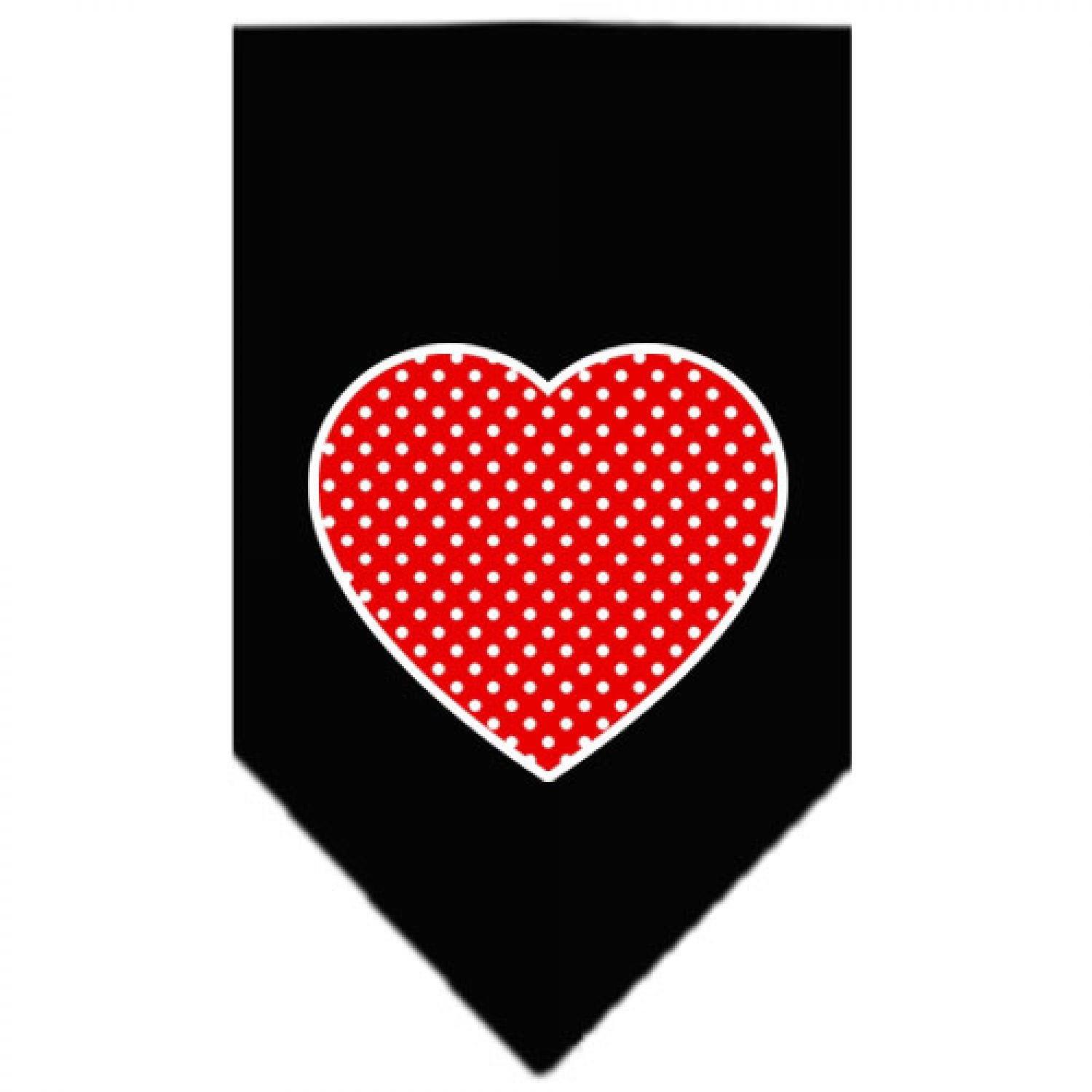 Red Swiss Dot Heart Black Small Pet Bandana for Dogs – Cute & Stylish Dog Accessory for Holidays, Parties & Daily Walks
