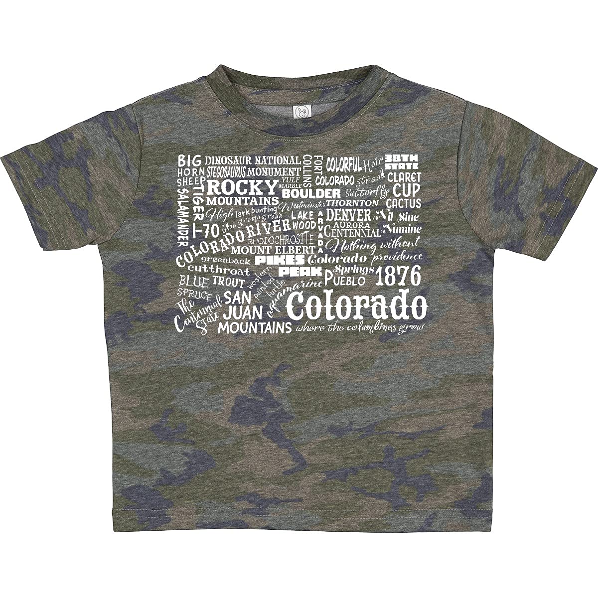 Inktastic Colorado Word Salad State Outline Toddler T-Shirt - Cute Graphic Tee for Kids, Boys & Girls - Perfect for Playdates, Daycare & Family Vacations