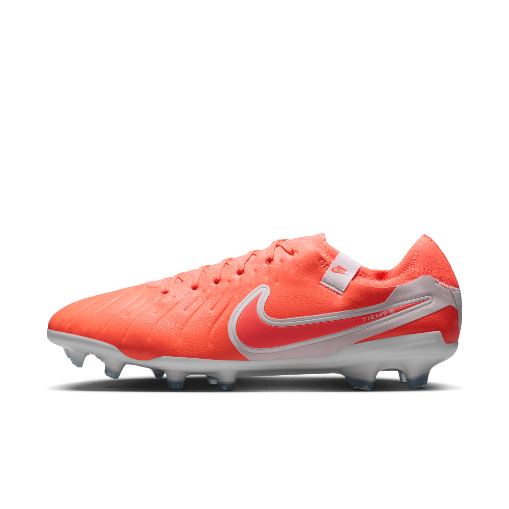 Nike Tiempo Legend 10 Pro FG Soccer Cleats for Men - Hot Lava/White - Firm Ground Football Boots for Professional Performance | Perfect for Matches, Training & Outdoor Play