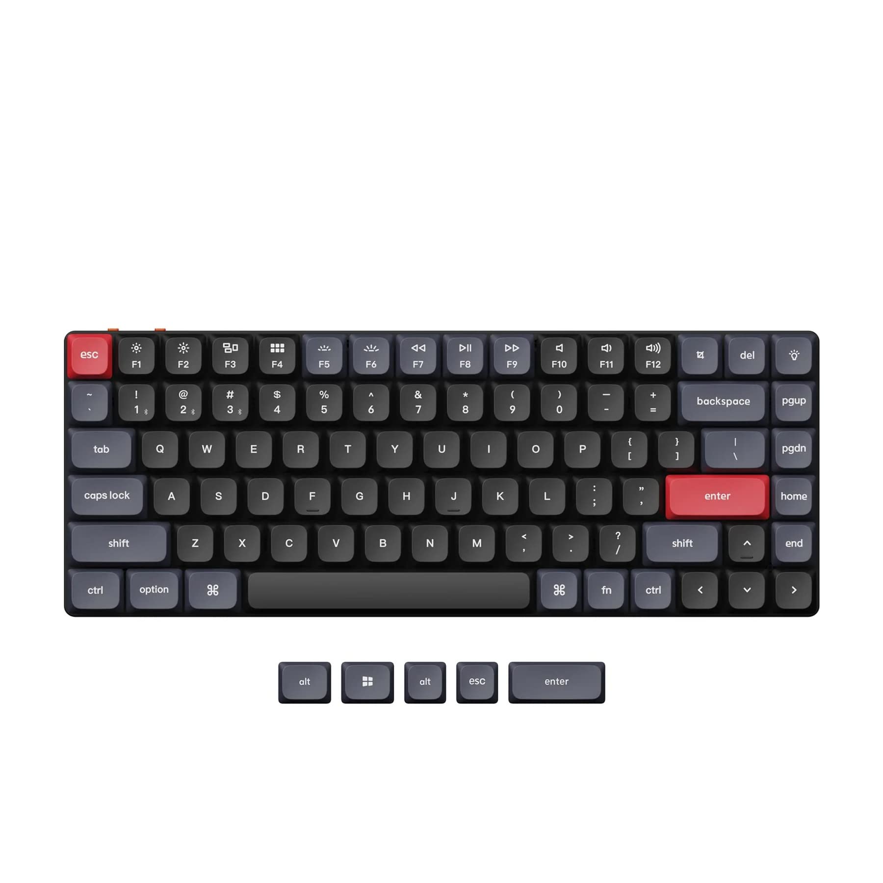 Keychron K3 Pro Ultra-Slim Wireless Mechanical Keyboard - 75% Compact Layout, QMK/VIA Programmable, Low-Profile Gateron Red Switches, PBT Keycaps, White Backlight - Compatible with Mac, Windows, Linux - Perfect for Office, Gaming & Programming