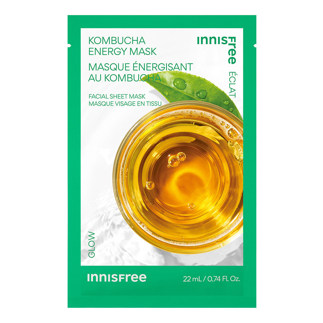 FREE Kombucha Energy Glow Sheet Mask - Hydrating & Brightening Facial Mask for Radiant Skin | Perfect for Spa Nights, Self-Care Routines & Travel Skincare