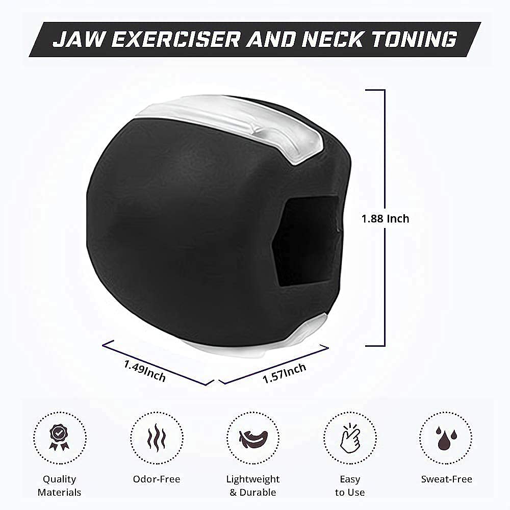 Overa Jawline Exerciser & Chew Ball for Double Chin Reduction - Facial Trainer for Men & Women - Neck & Cheek Toning, Stress Relief & Youthful Face - Perfect for Home, Office & Gym Workouts