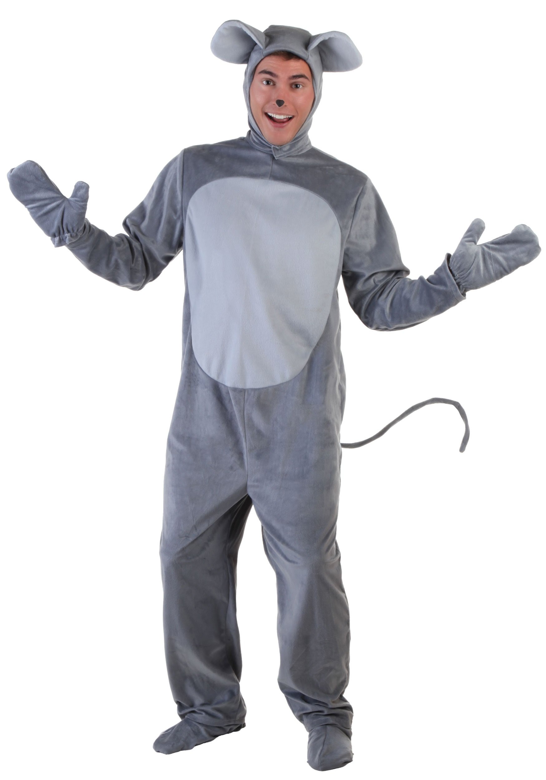 Plus Size Mouse Costume for Adults - Cute Halloween Bodysuit with Hood, Mittens & Shoe Covers | Furry Animal Cosplay for Parties, Carnival & Dress-Up Fun