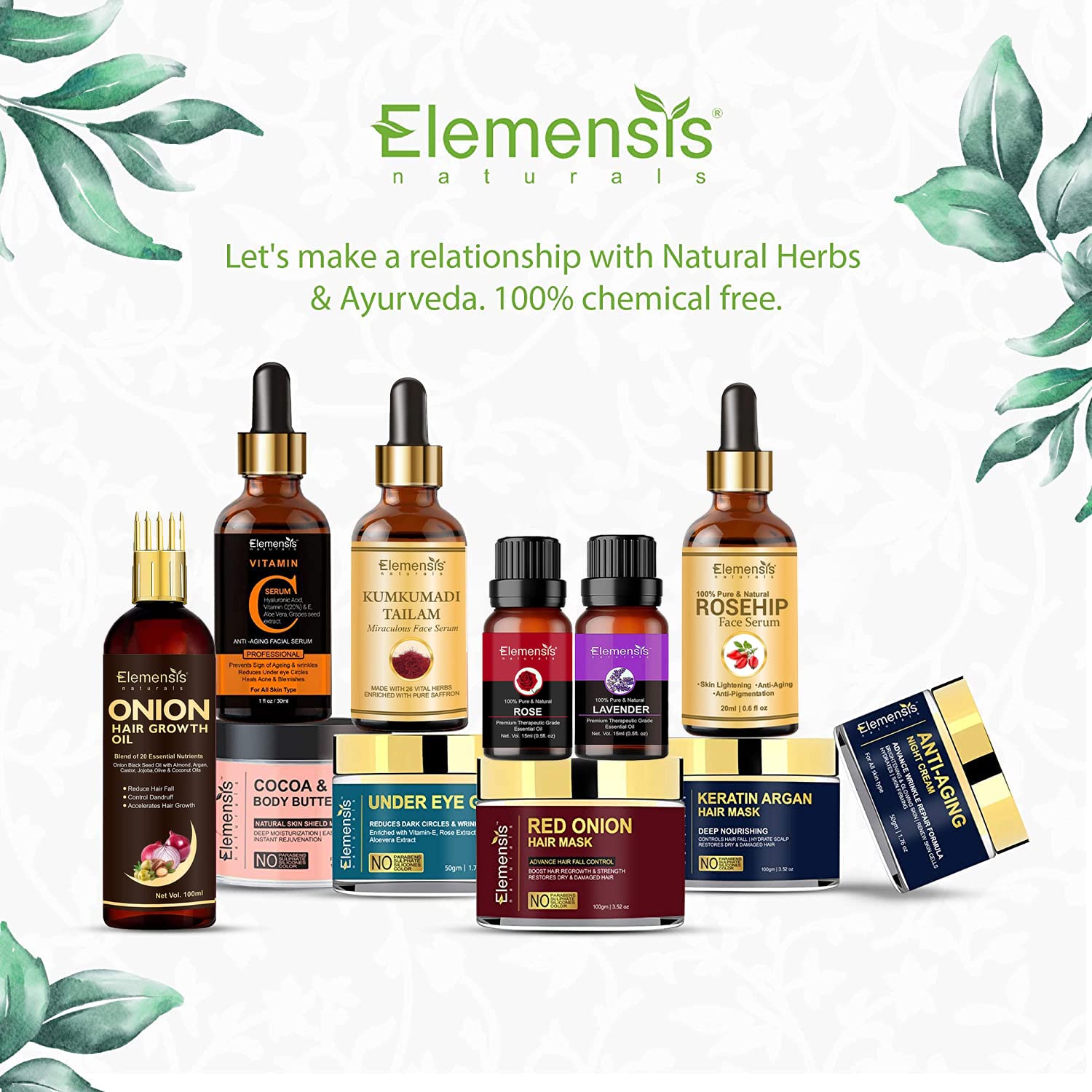 Elemensis Naturals Organic Rosehip Oil for Face - Anti-Aging Serum for Glowing & Brightening Skin, 20ml - Perfect for Night Routine & Dry Skin Care