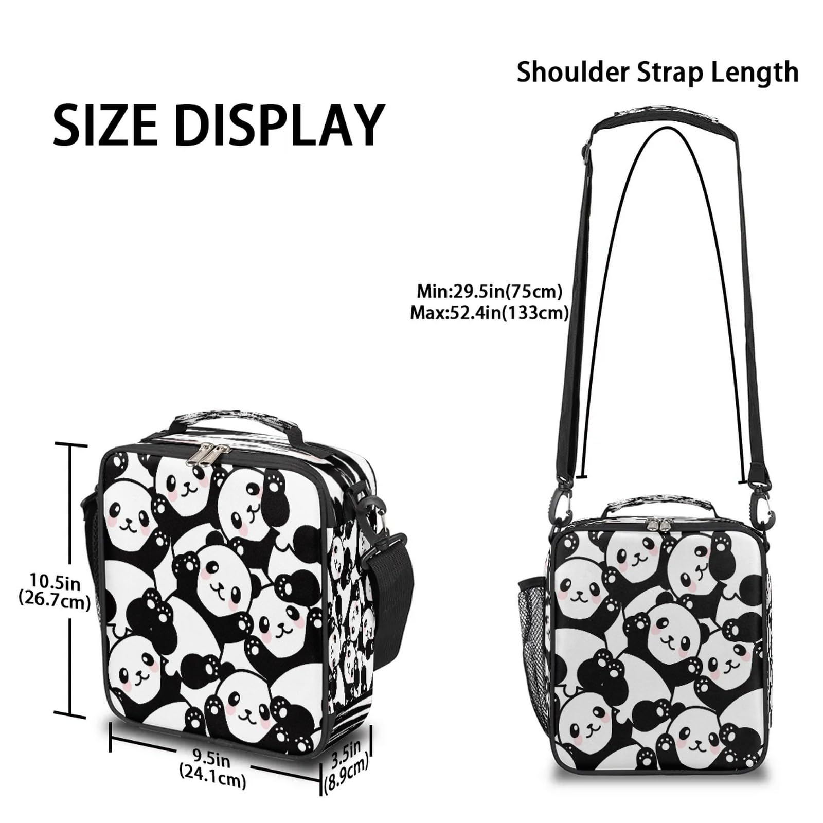 Cute Panda Insulated Lunch Box for Kids - Leakproof Thermal Lunch Bag with Adjustable Strap for School, Picnic & Travel - Durable Bear-Themed Lunch Tote for Boys, Girls & Women (BPA-Free)