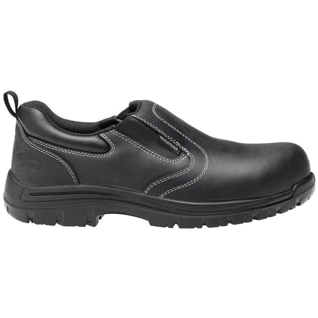 Foreman Waterproof Composite Toe Slip-On Work Shoes for Men - Black Safety Boots for Construction, Warehouse & Outdoor Work