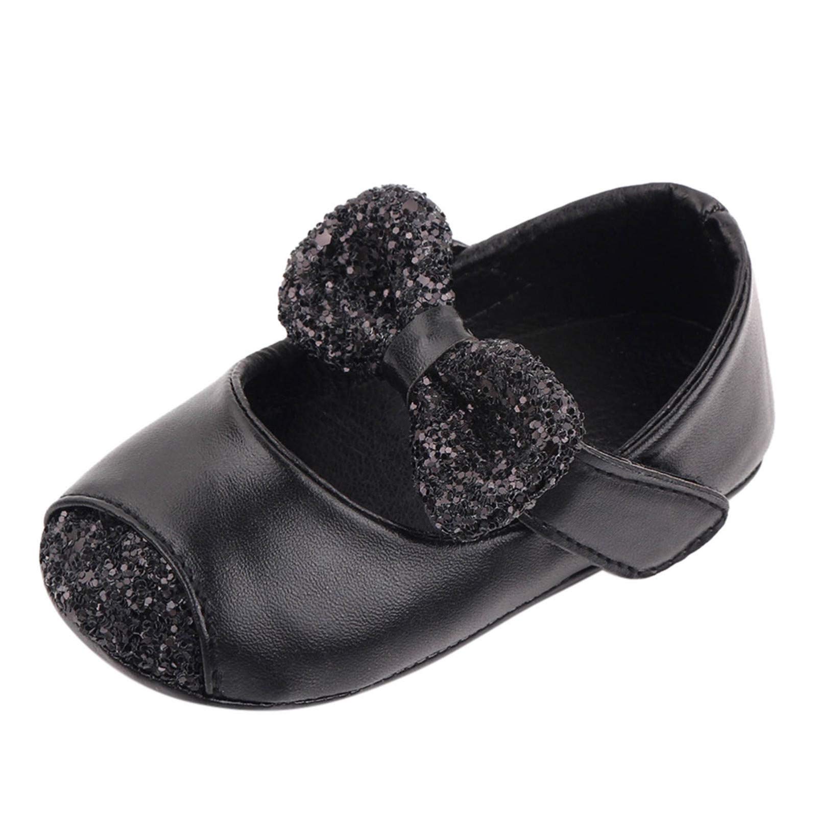 Gaoqi Infant Girls' First Walking Shoes - Soft Leather Bowknot Princess Shoes for Newborn Toddlers | Perfect for Special Occasions, Parties & Everyday Wear